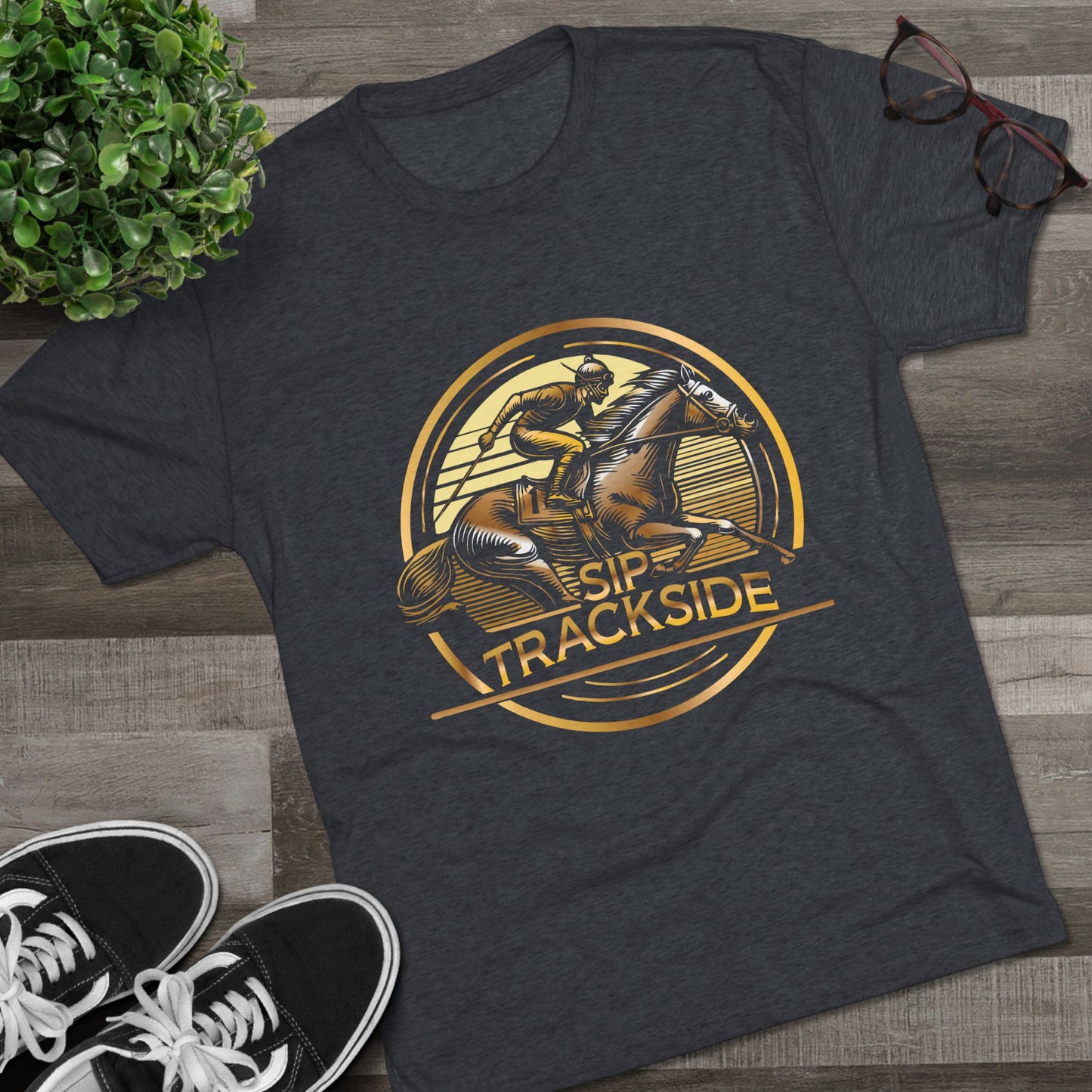 Trackside Distilling Sip Trackside Unisex Tri-Blend Crew Tee