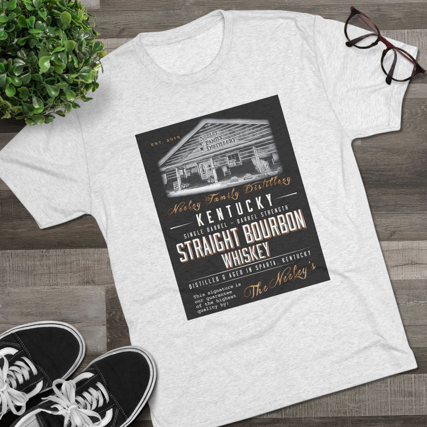 Neeley Family Distillery Bourbon Unisex Tri-Blend Crew Tee