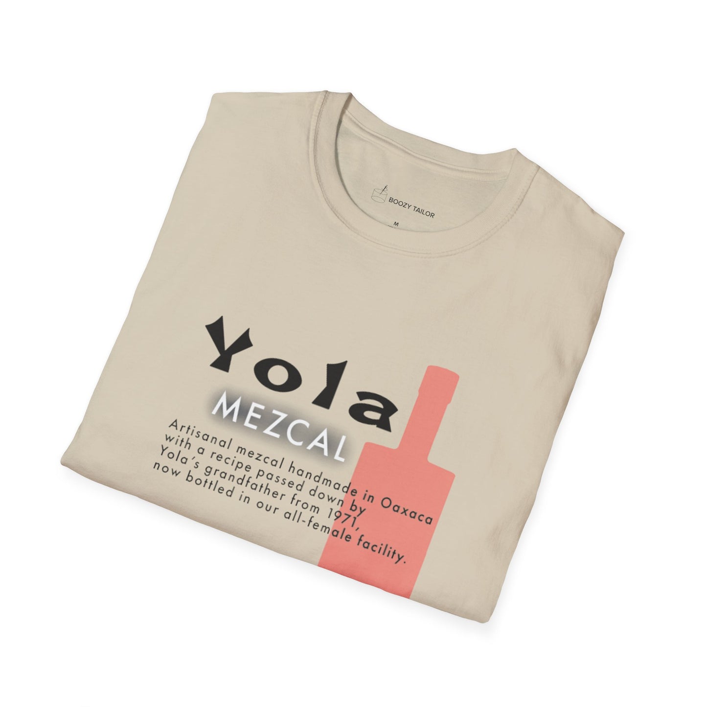 Yola Mezcal Faded Bottle Unisex Softstyle T-Shirt