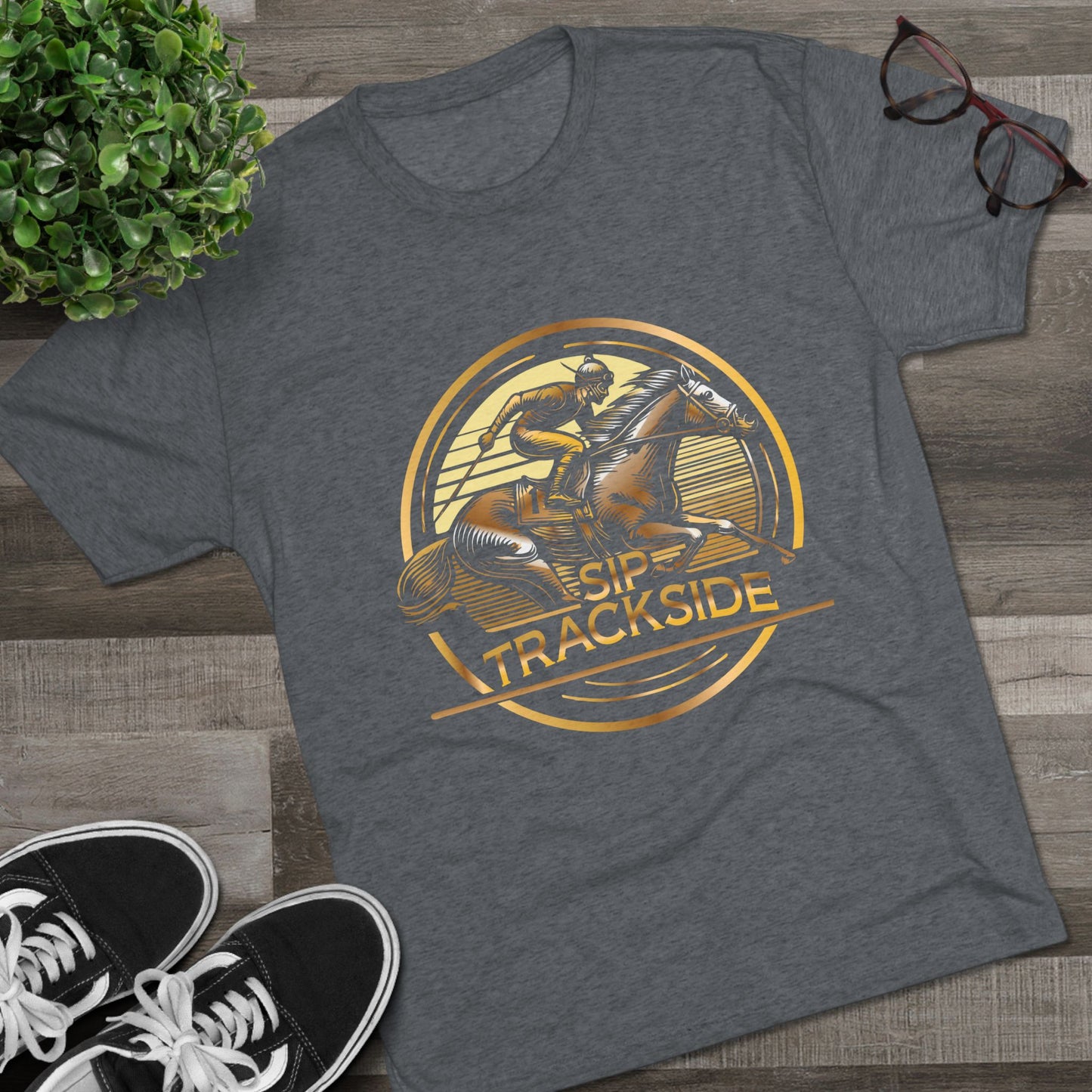 Trackside Distilling Sip Trackside Unisex Tri-Blend Crew Tee
