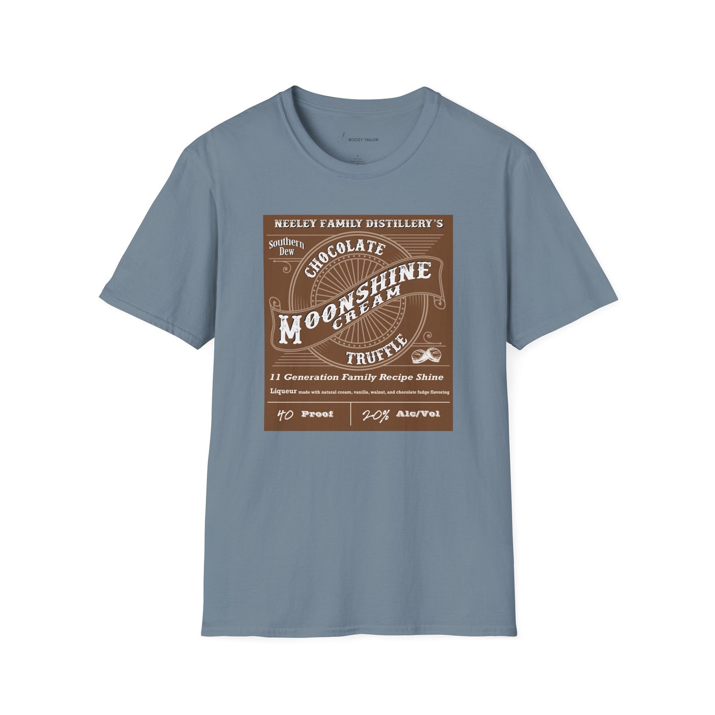 Neeley Family Distillery's Chocolate Moonshine Truffle Unisex Softstyle T-Shirt