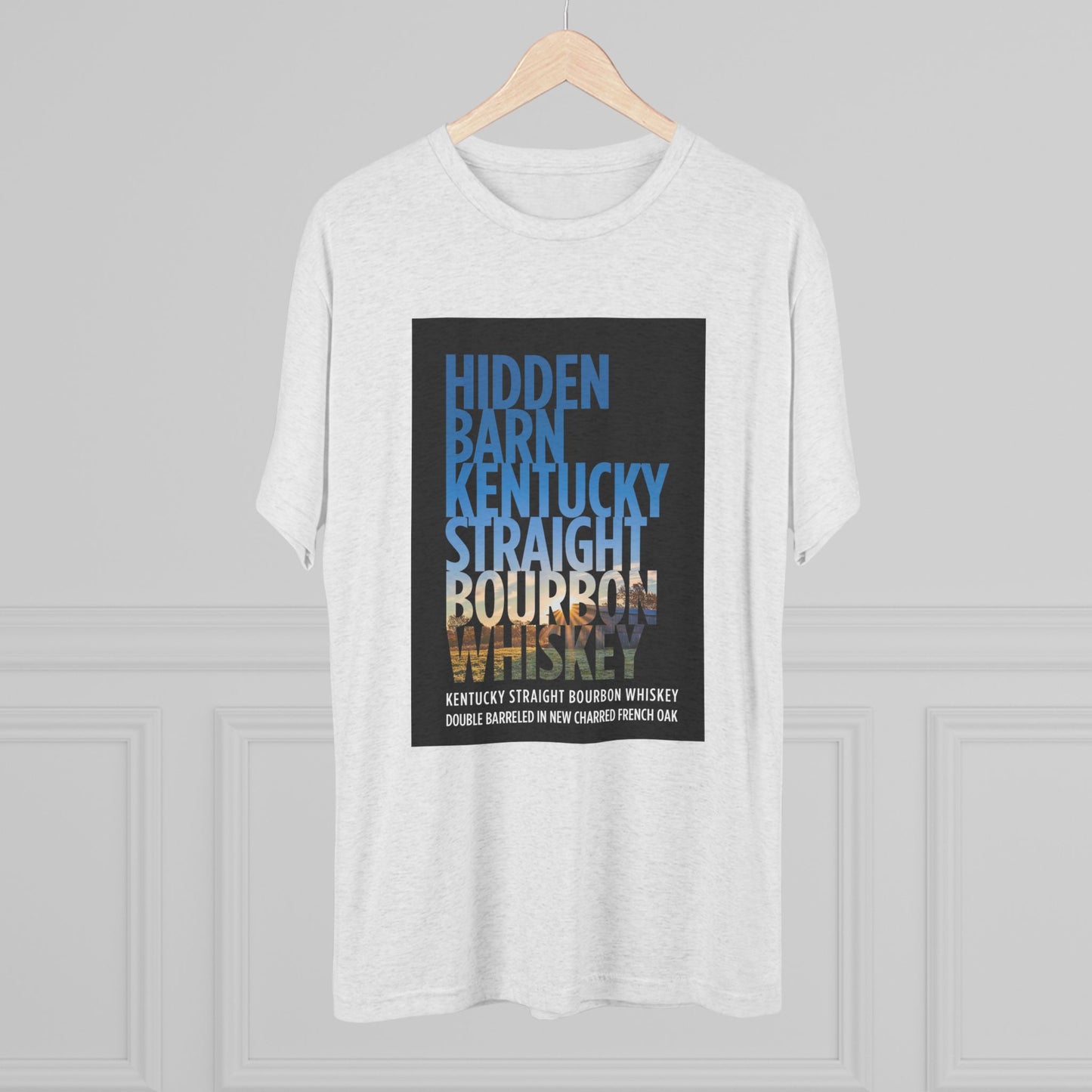 Hidden Barn Bourbon Whiskey Unisex Tri-Blend Crew Tee