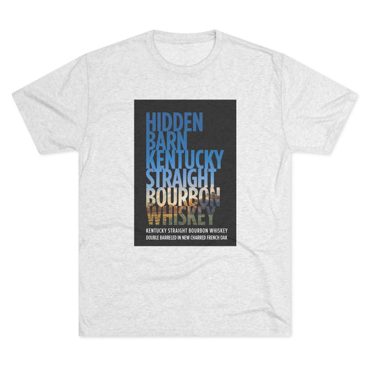 Hidden Barn Bourbon Whiskey Unisex Tri-Blend Crew Tee