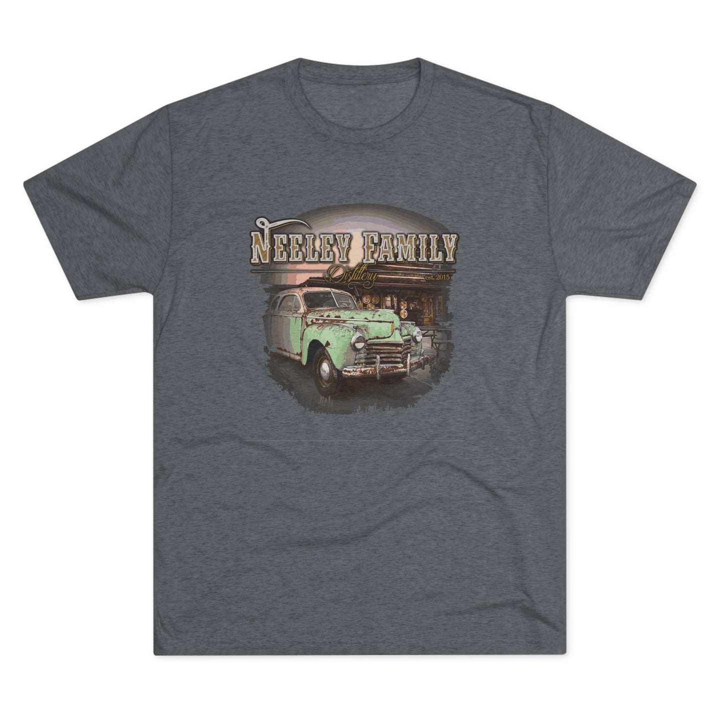 Neeley Family Distillery Car Unisex Tri-Blend Crew Tee