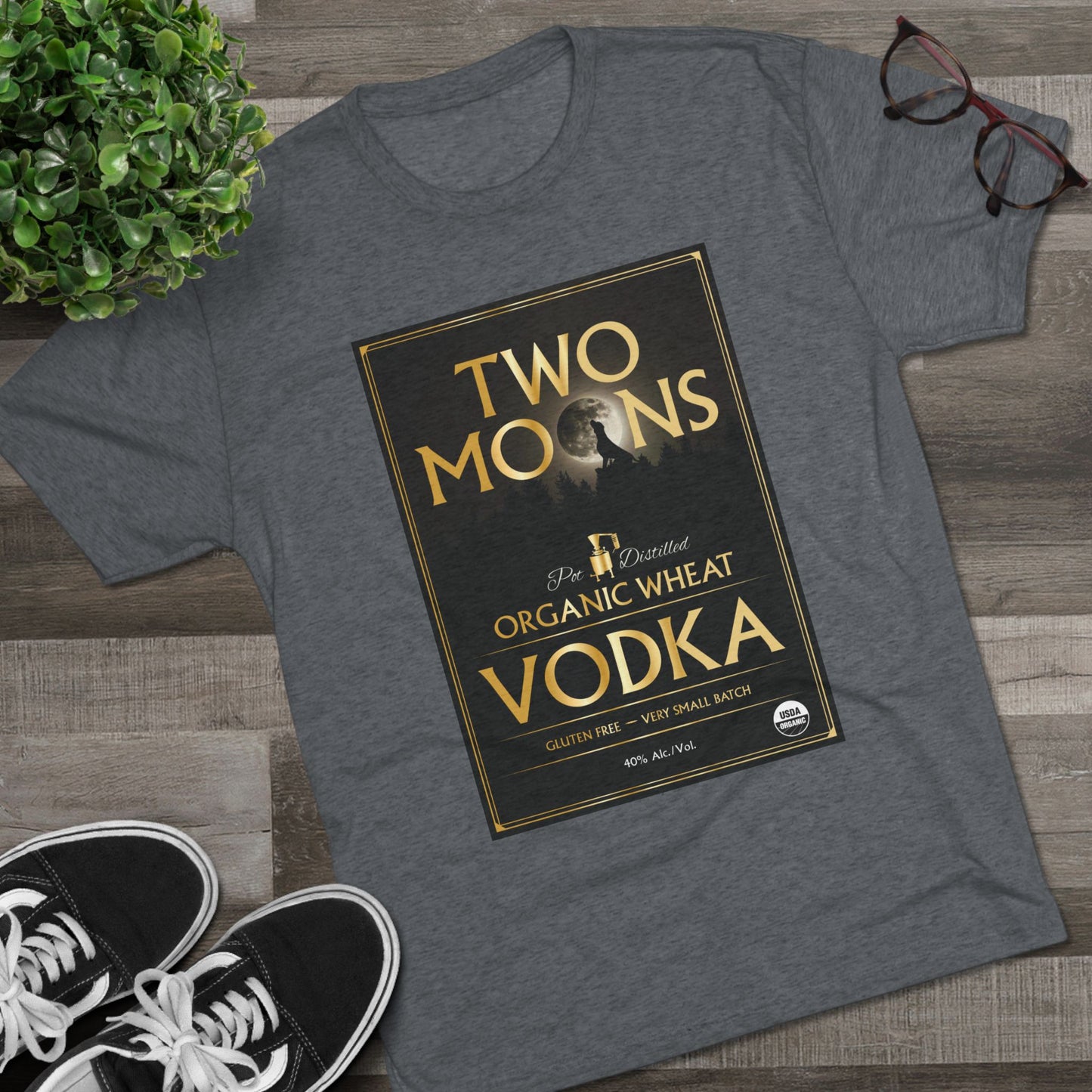 Two Moons Vodka Unisex Tri-Blend Crew Tee