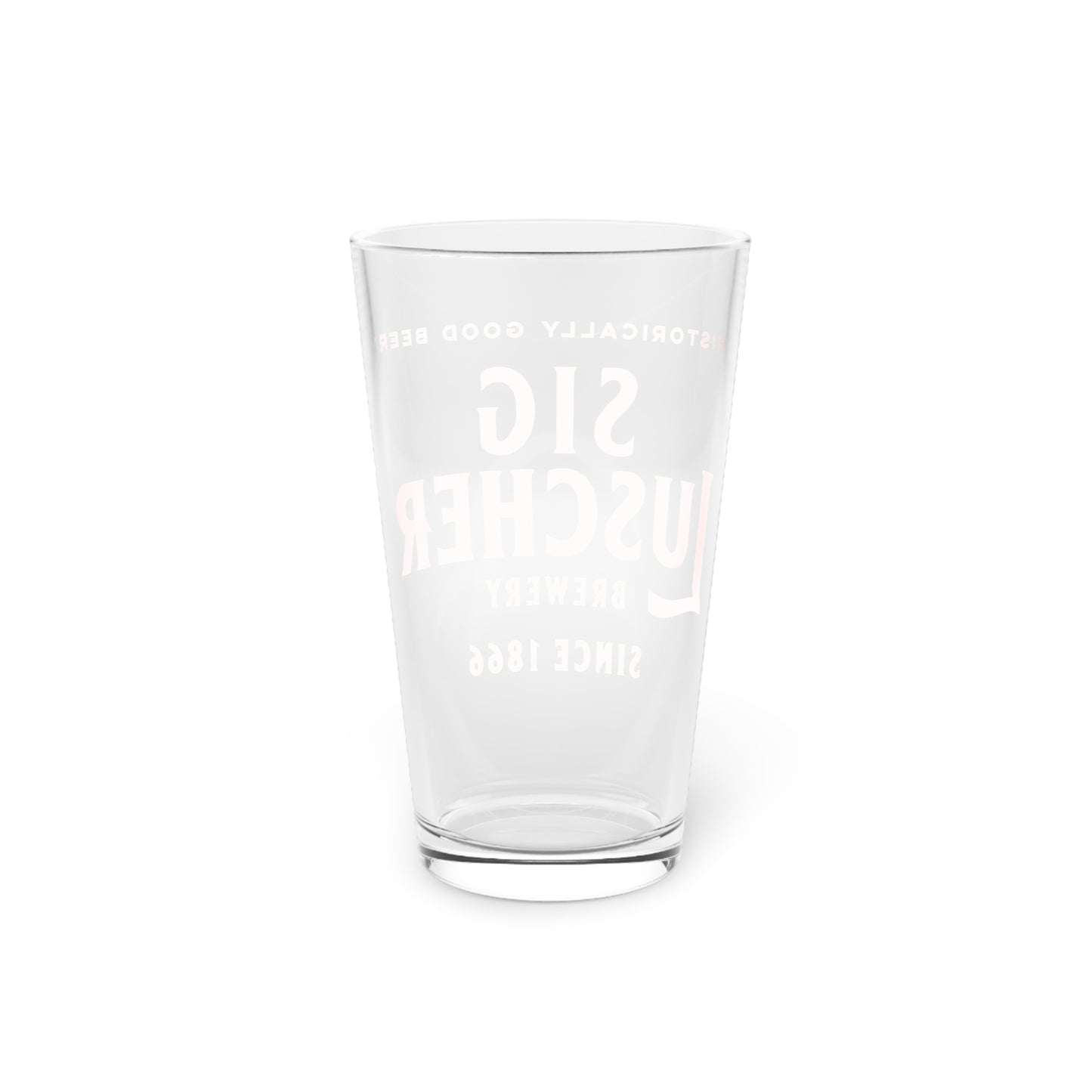 Sig Luscher Brewery Pint Glass, 16oz