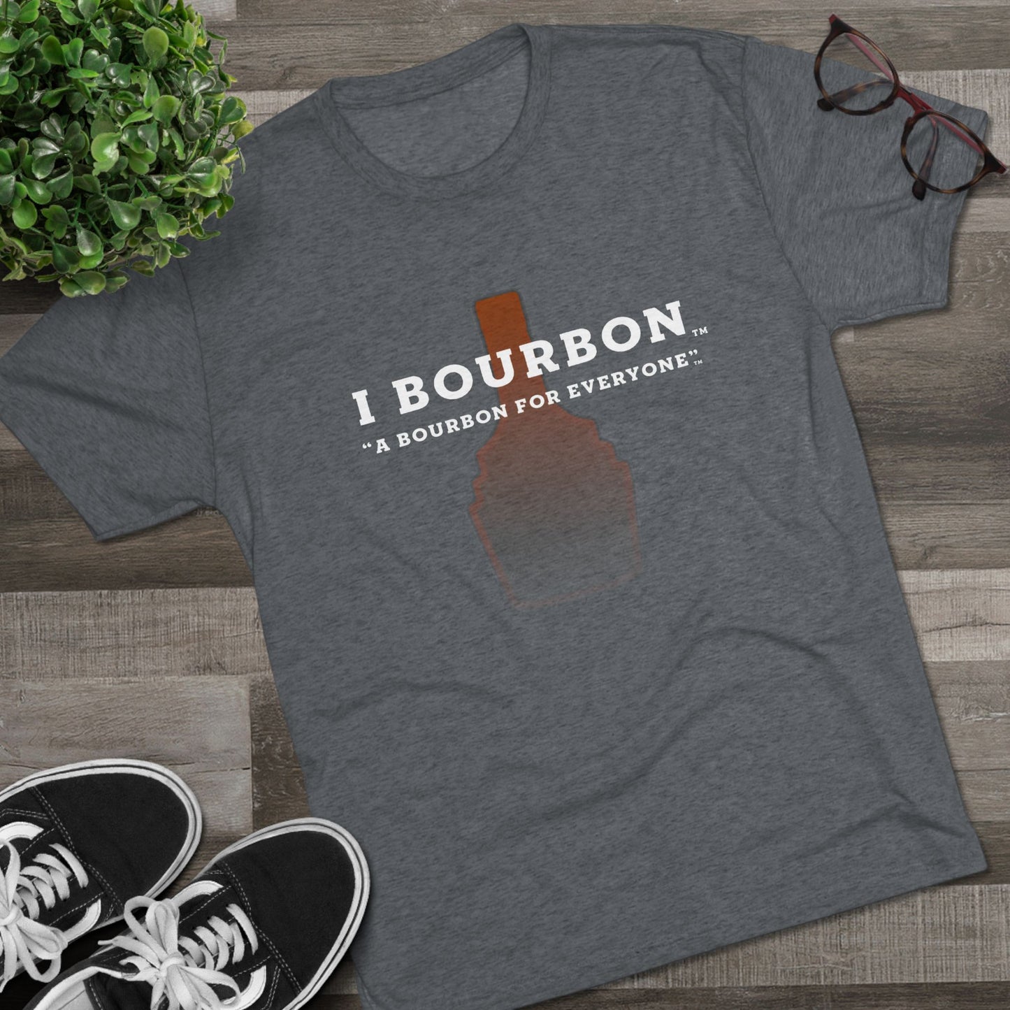 I Bourbon Outline Unisex Tri-Blend Crew Tee