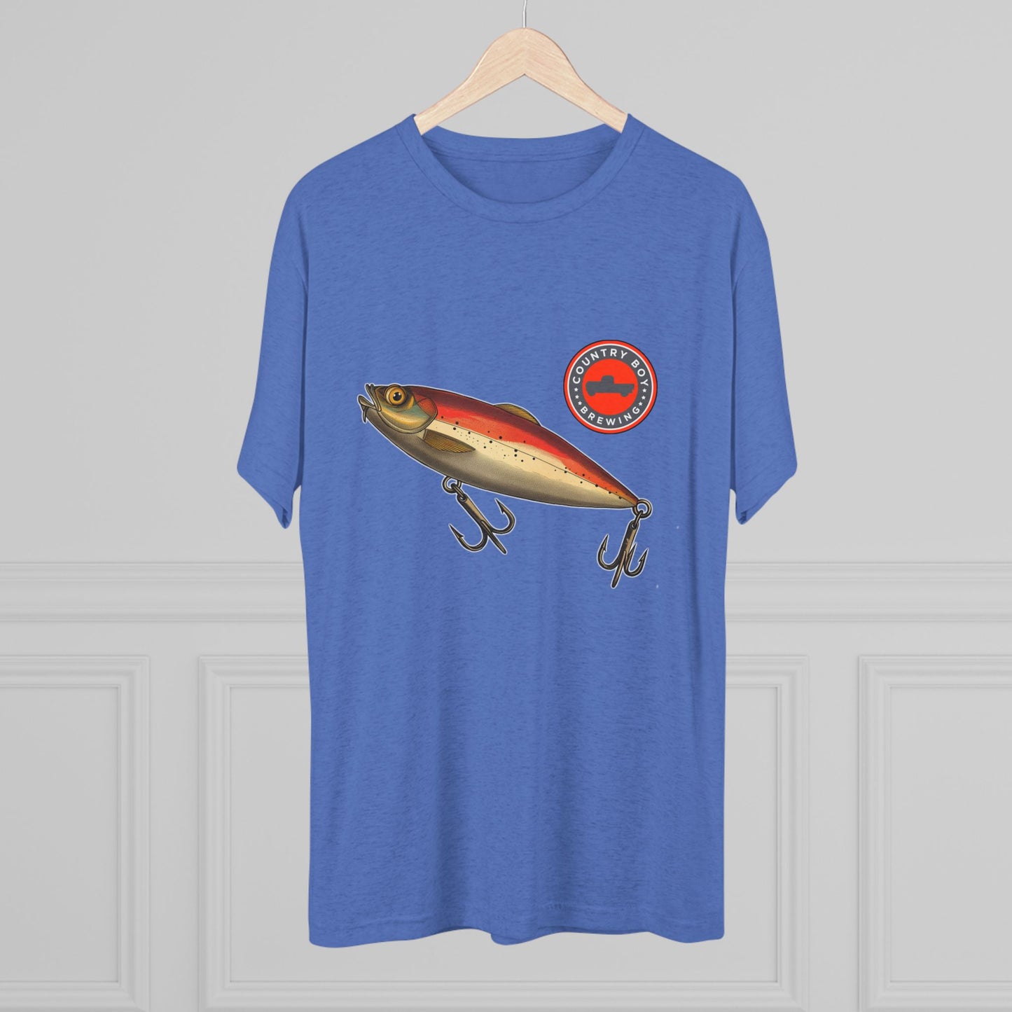 Country Boy Fishing Lure Unisex Tri-Blend Crew Tee