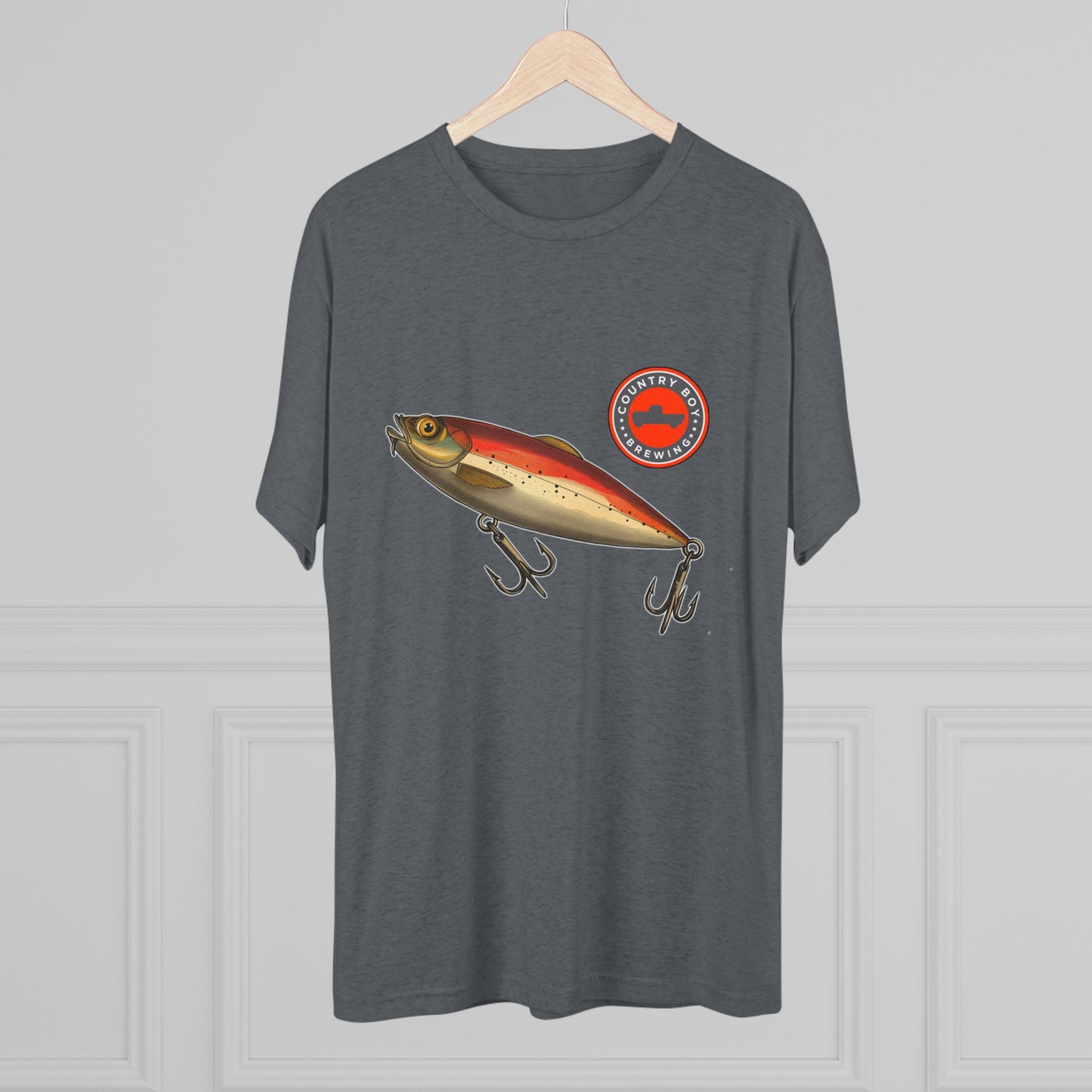 Country Boy Fishing Lure Unisex Tri-Blend Crew Tee