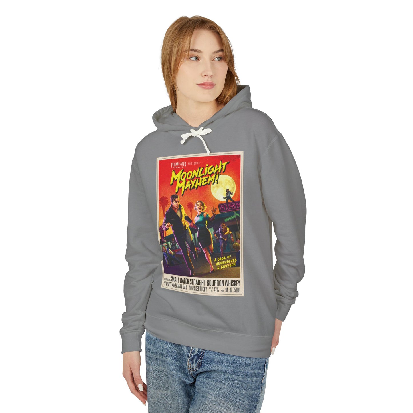Filmland Moonlight Mayhem Unisex Lightweight Hooded Sweatshirt
