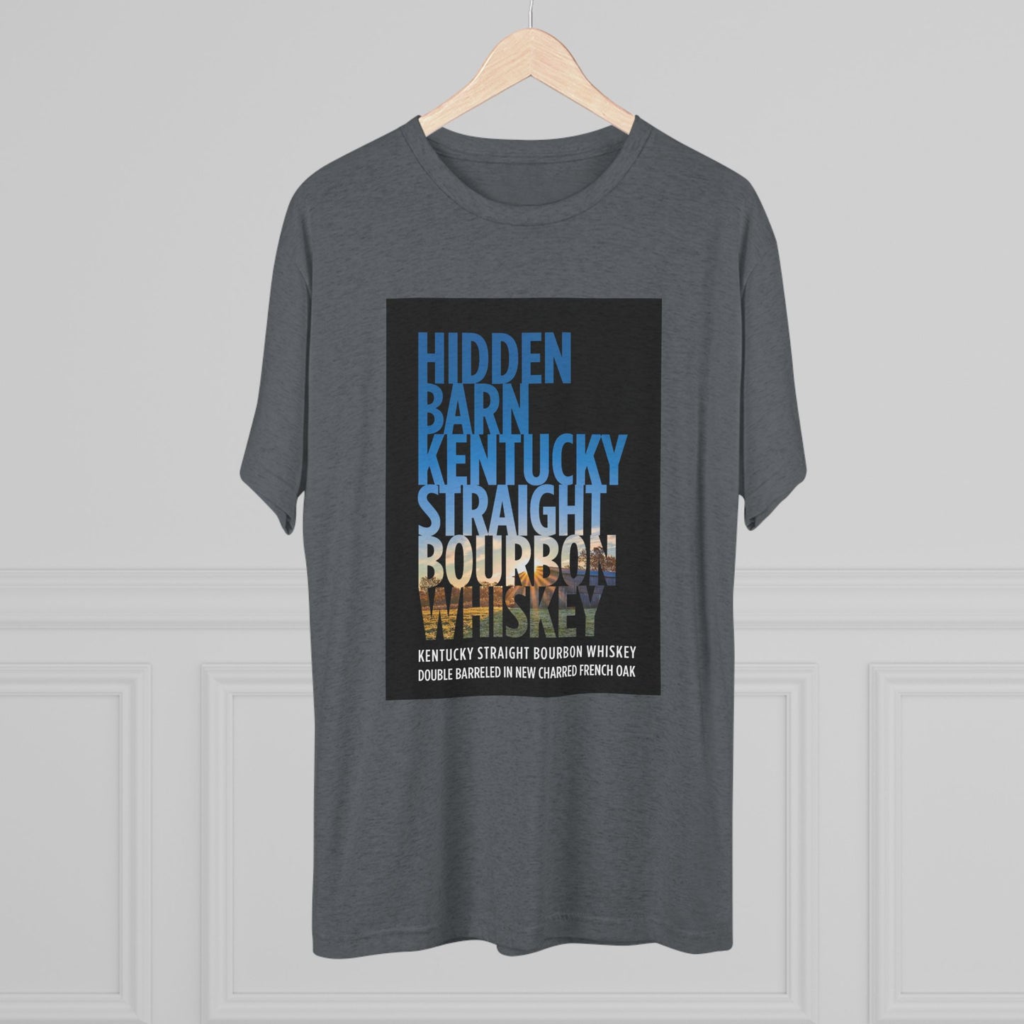 Hidden Barn Bourbon Whiskey Unisex Tri-Blend Crew Tee