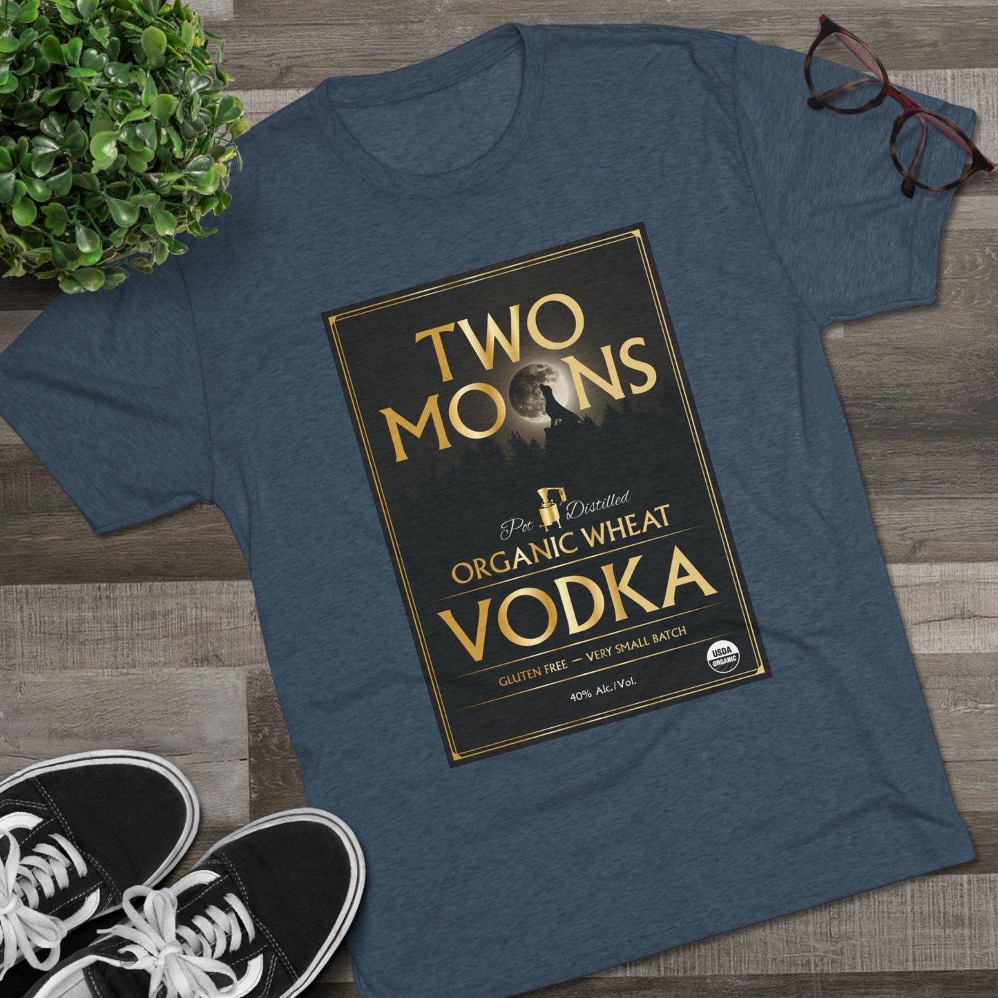 Two Moons Vodka Unisex Tri-Blend Crew Tee