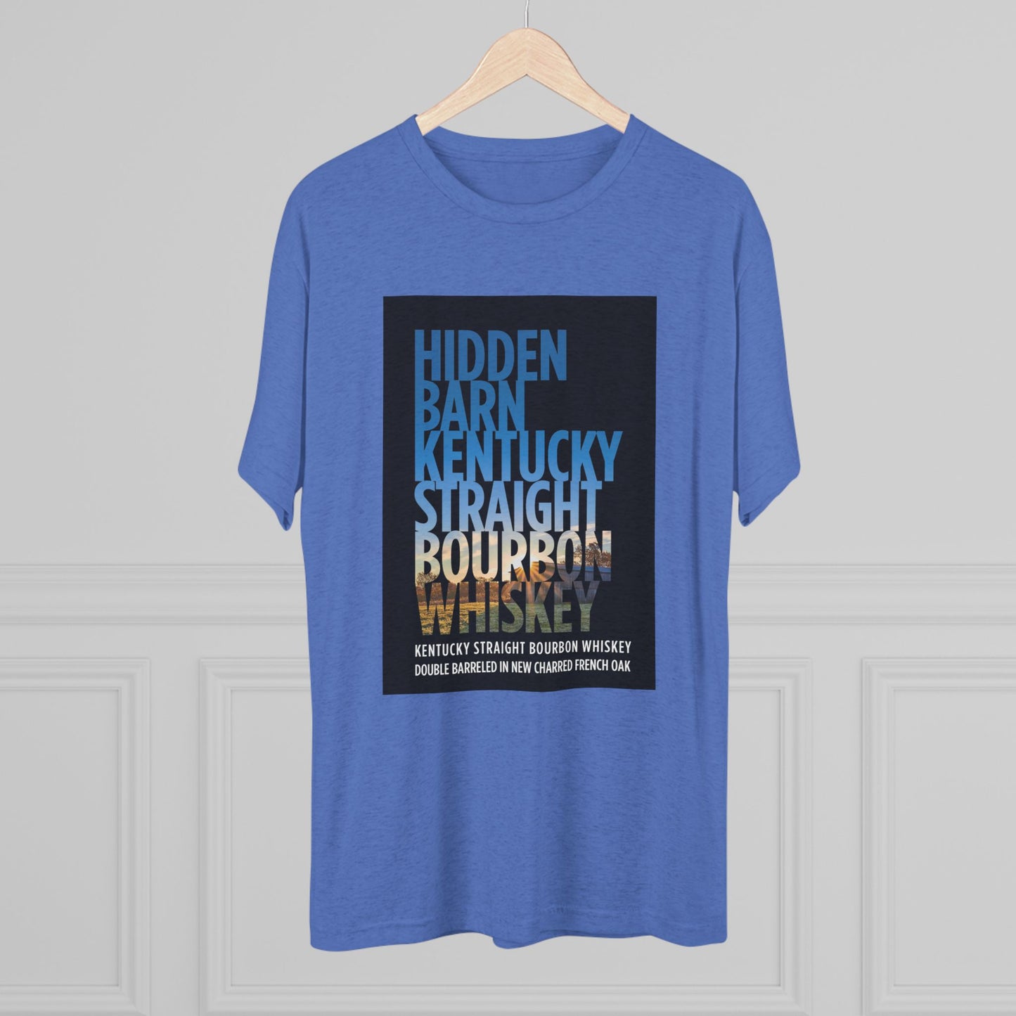 Hidden Barn Bourbon Whiskey Unisex Tri-Blend Crew Tee
