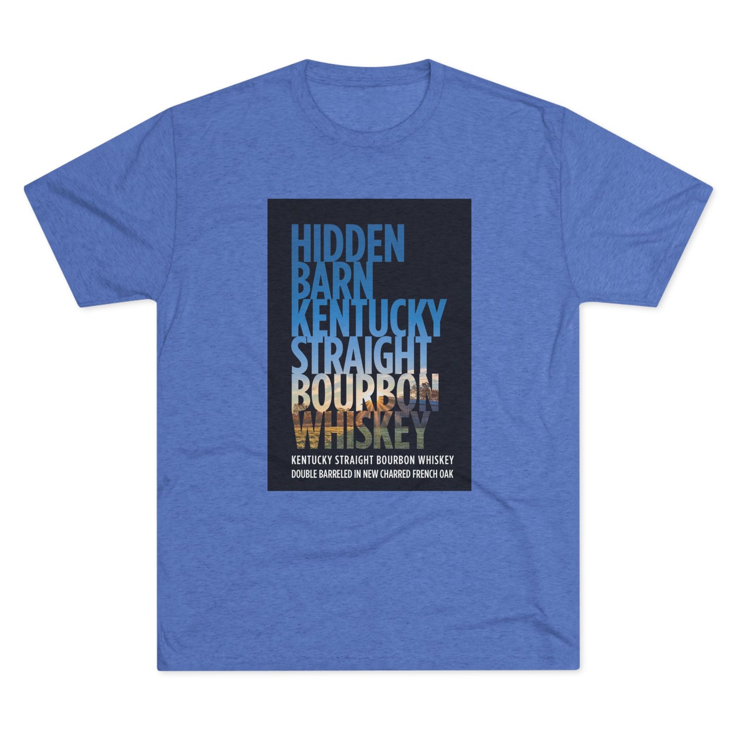 Hidden Barn Bourbon Whiskey Unisex Tri-Blend Crew Tee