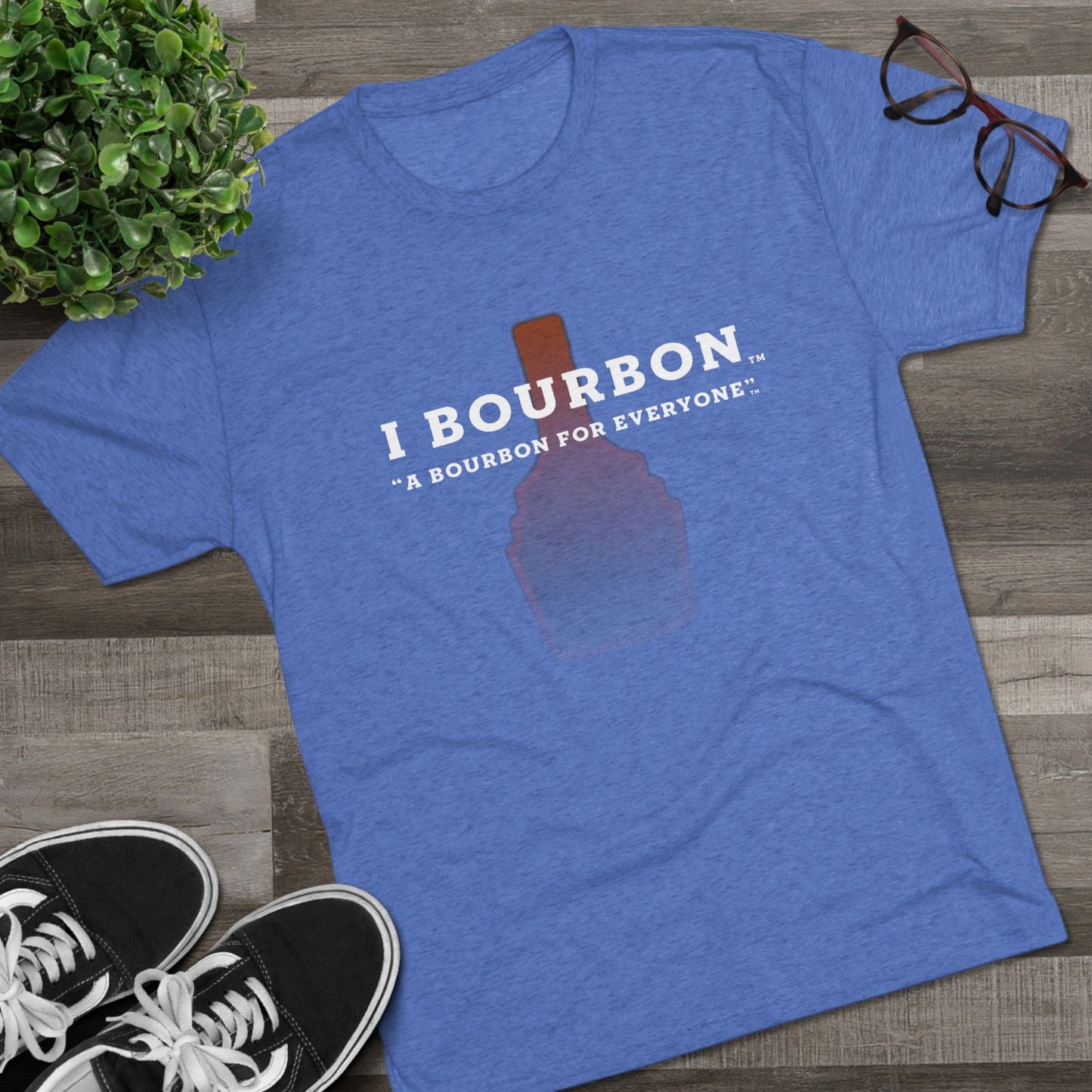 I Bourbon Outline Unisex Tri-Blend Crew Tee