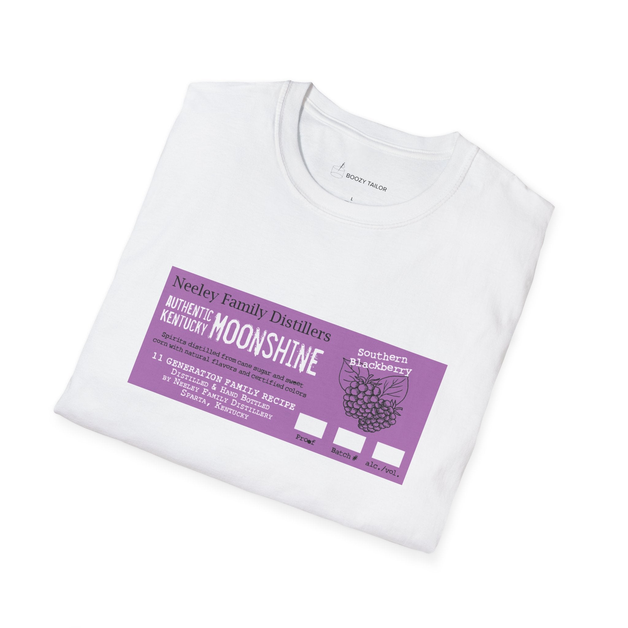 Neeley Family Distillers Southern Blackberry Moonshine Unisex Softstyle T-Shirt-14
