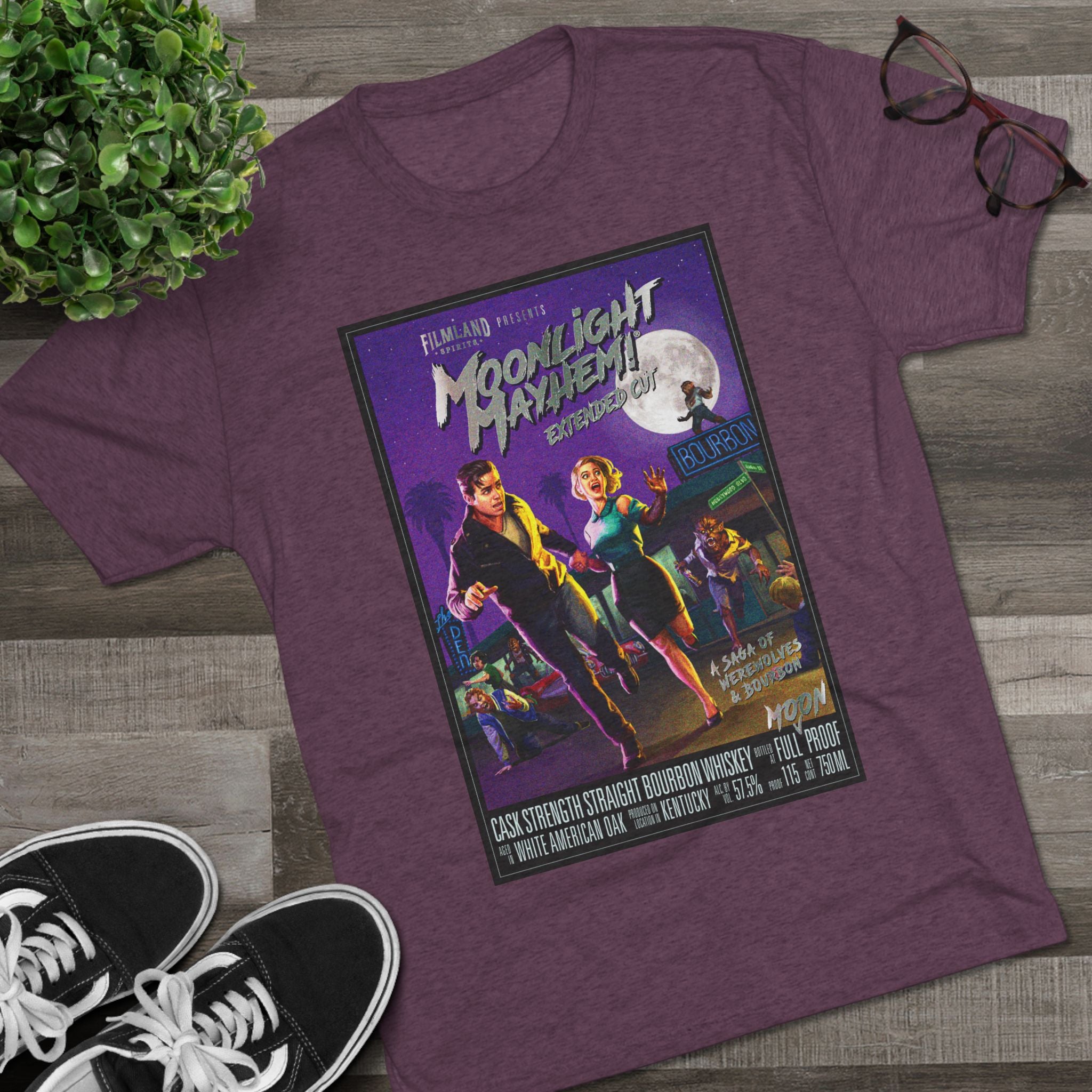 Filmland Moonlight Mayhem Unisex Tri-Blend Crew Tee-9
