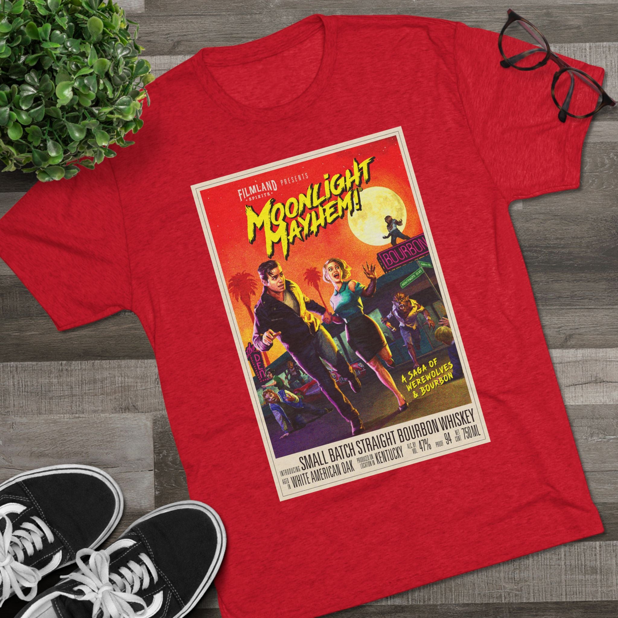 Filmland Moonlight Mayhem Unisex Tri-Blend Crew Tee-10