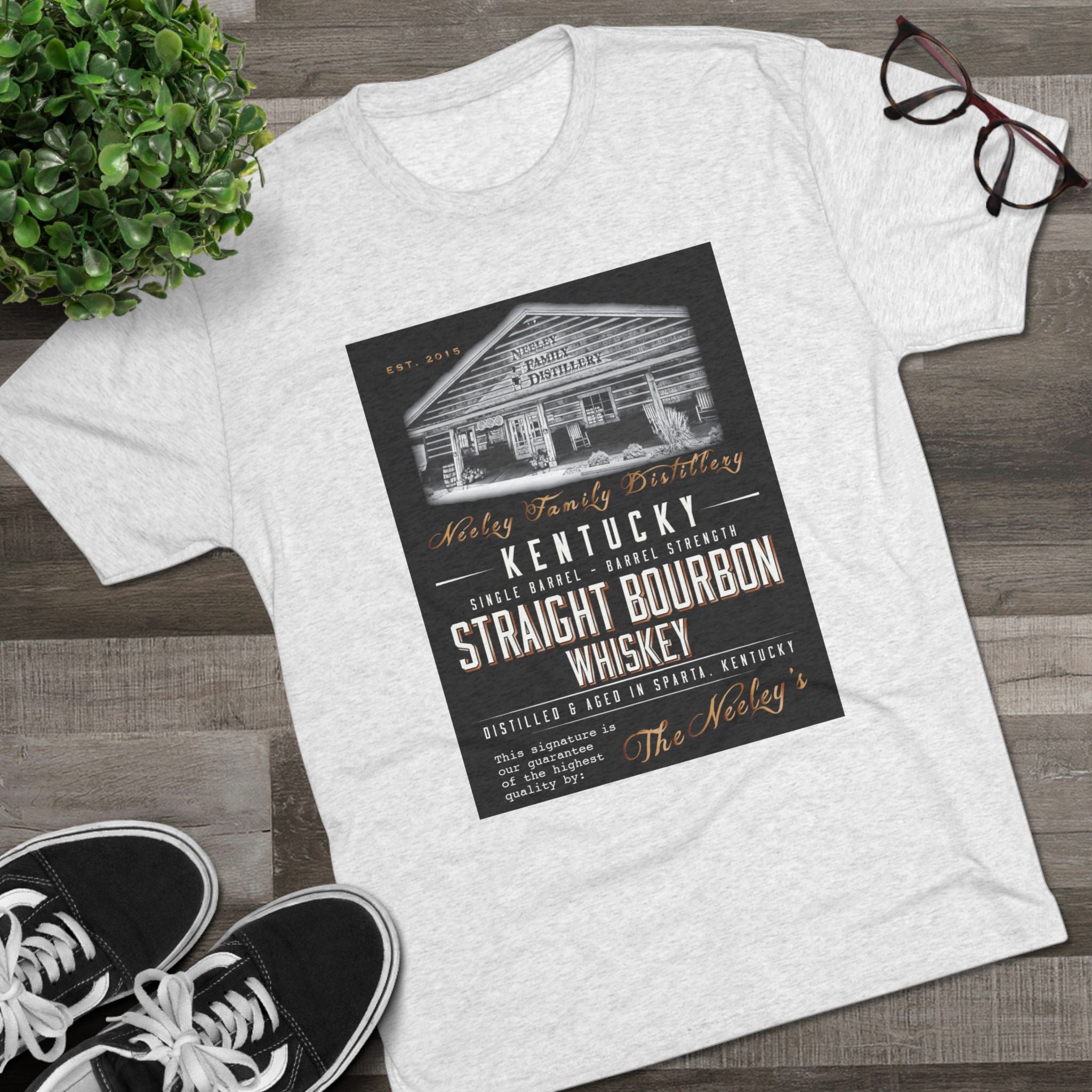 Neeley Family Distillery Bourbon Unisex Tri-Blend Crew Tee-10