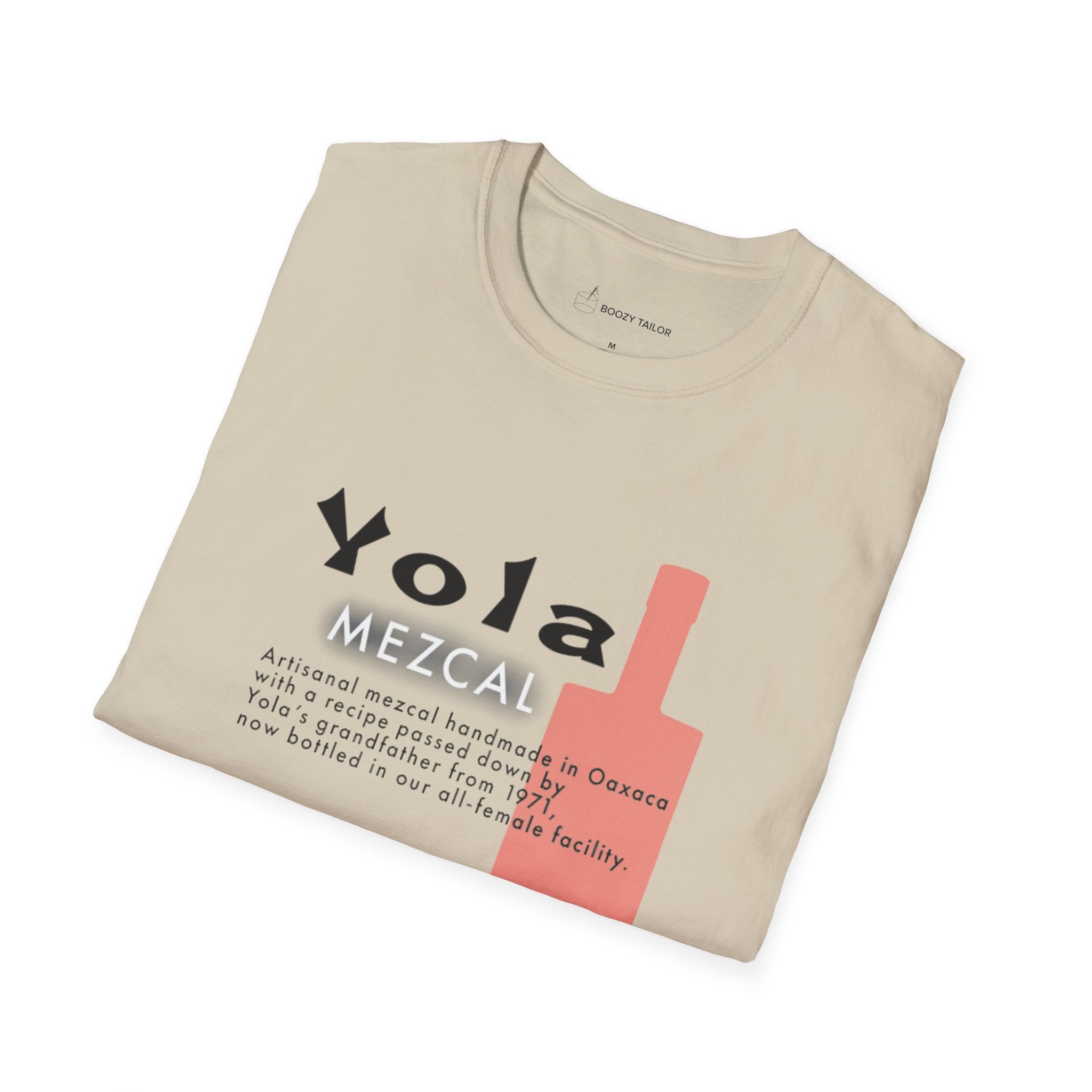 Yola Mezcal Faded Bottle Unisex Softstyle T-Shirt-11