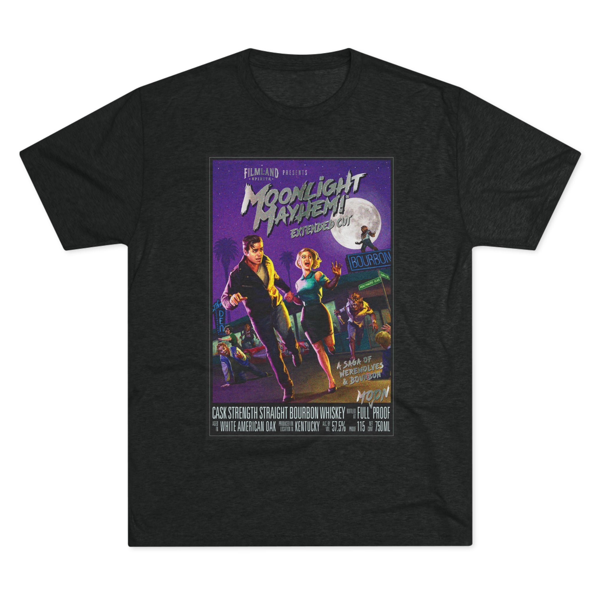 Filmland Moonlight Mayhem Unisex Tri-Blend Crew Tee-5
