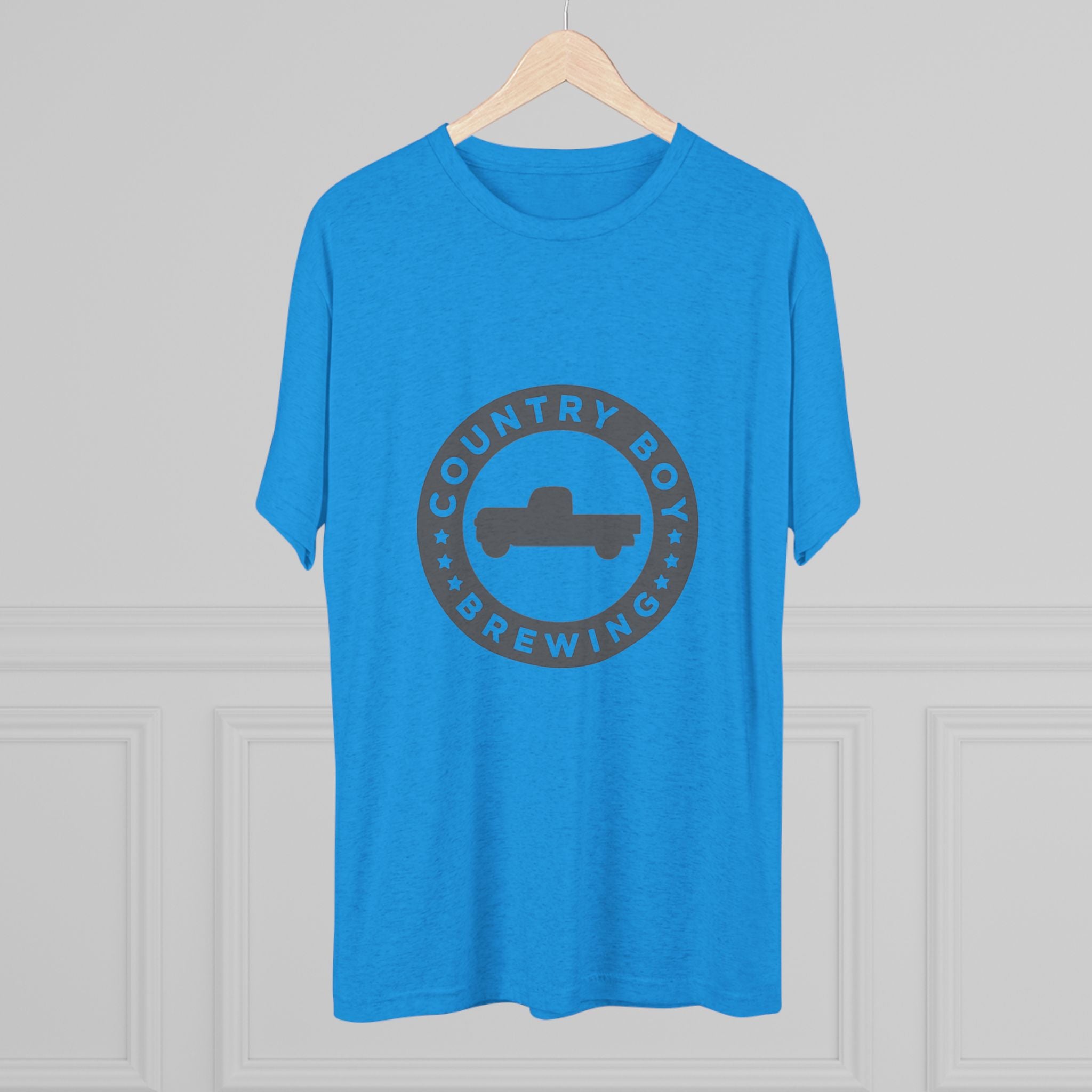 Country Boy Beer Logo Unisex Tri-Blend Crew Tee-12
