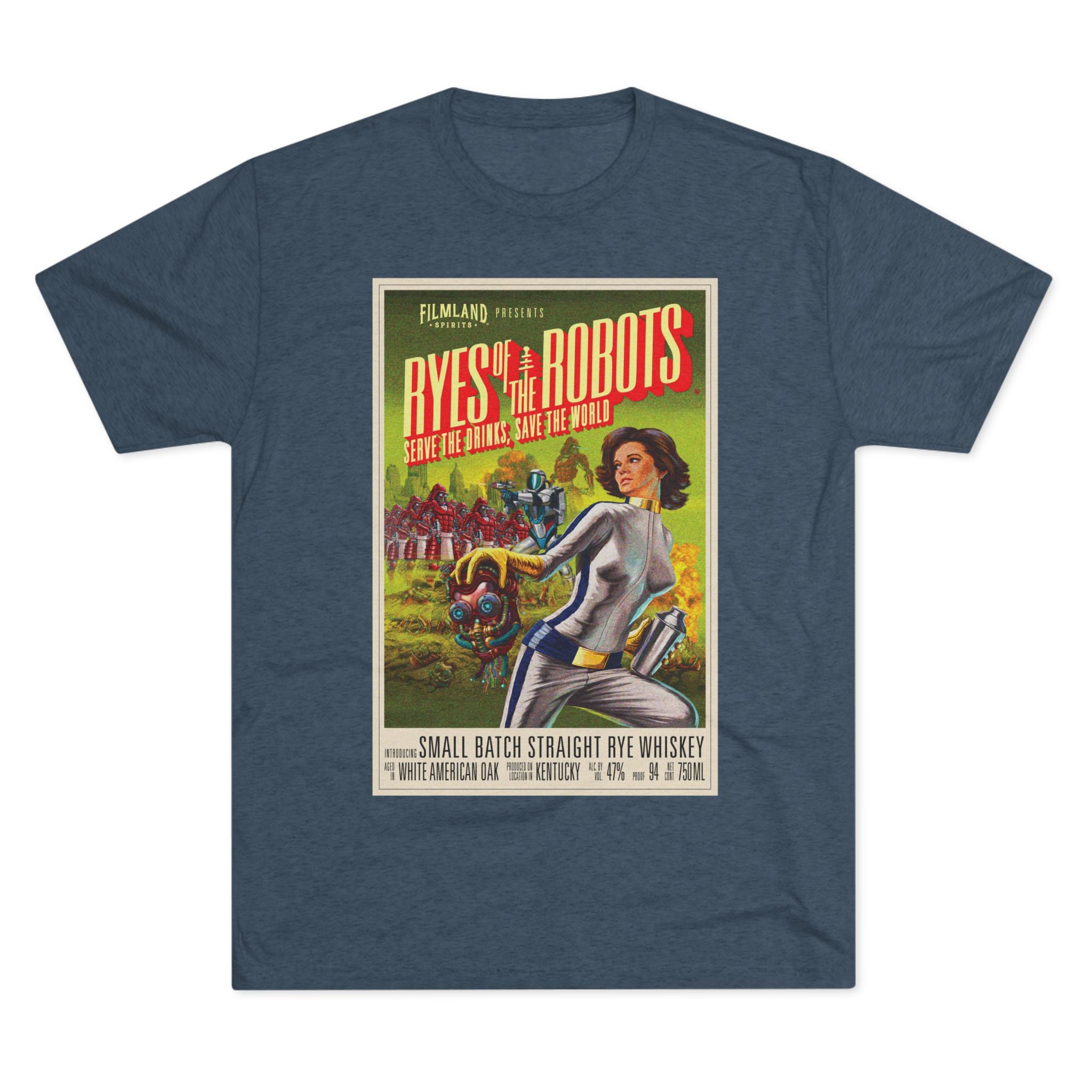 Filmland Ryes of the Robots Unisex Tri-Blend Crew Tee-4