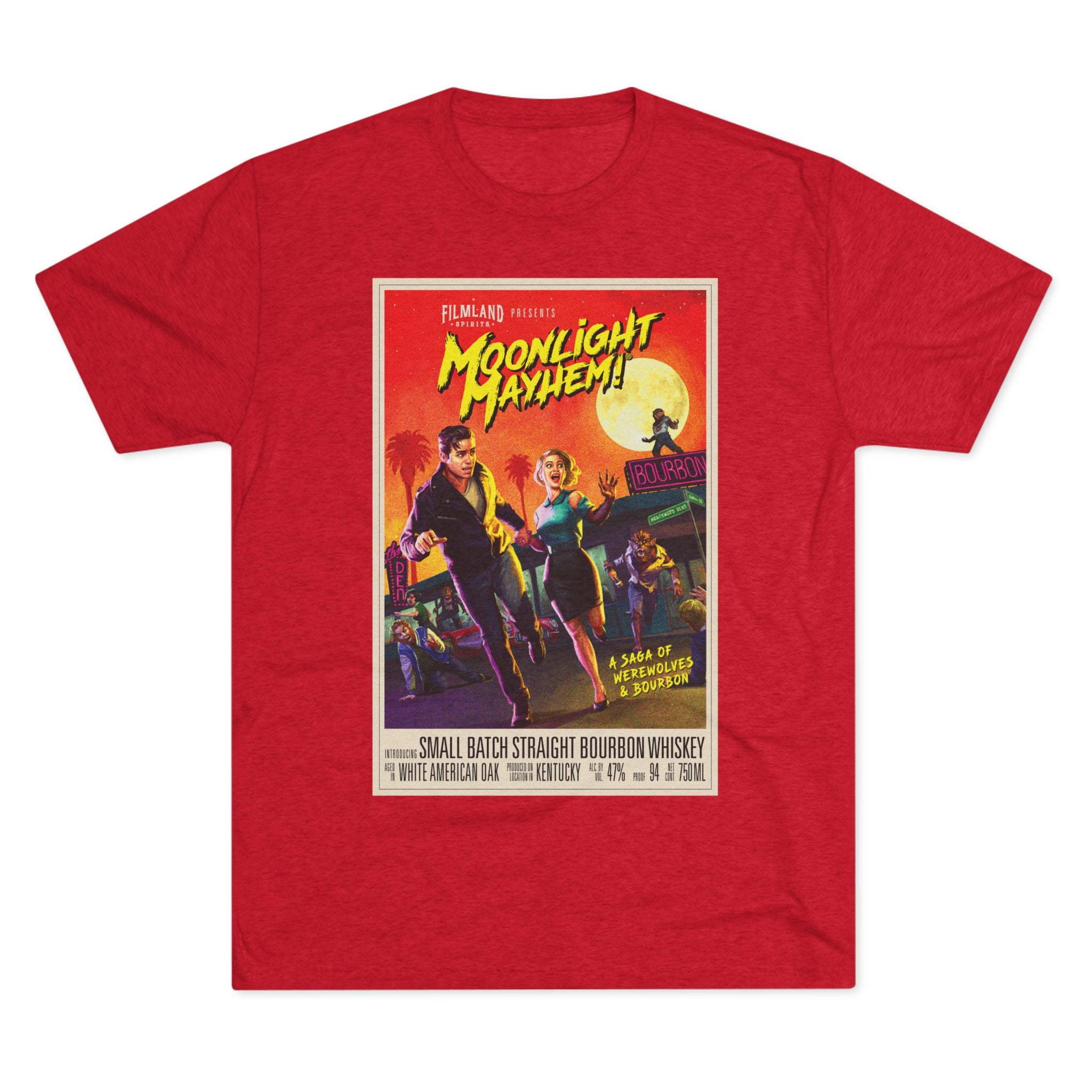 Filmland Moonlight Mayhem Unisex Tri-Blend Crew Tee-3