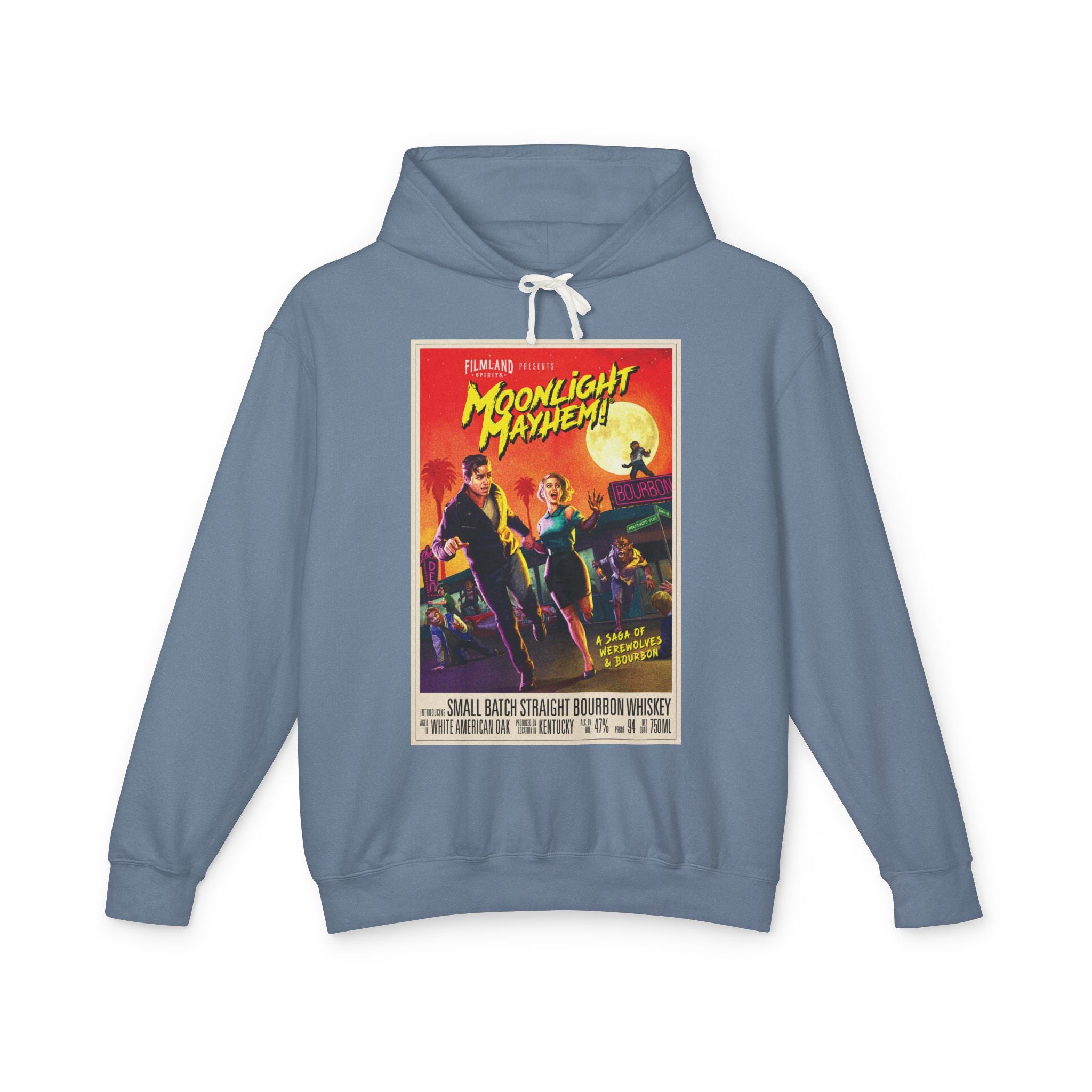 Filmland Moonlight Mayhem Unisex Lightweight Hooded Sweatshirt-6