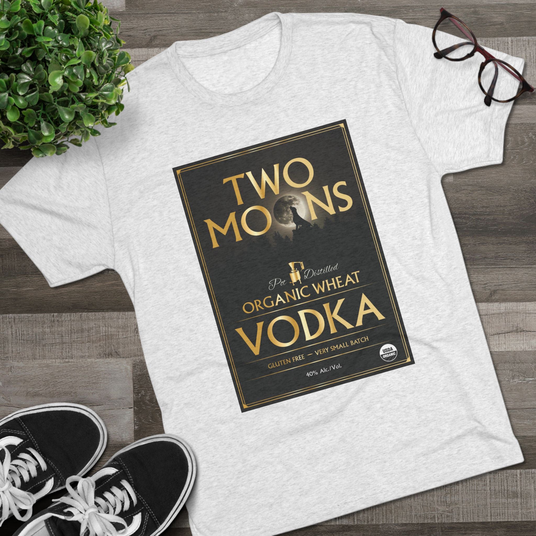 Two Moons Vodka Unisex Tri-Blend Crew Tee-10