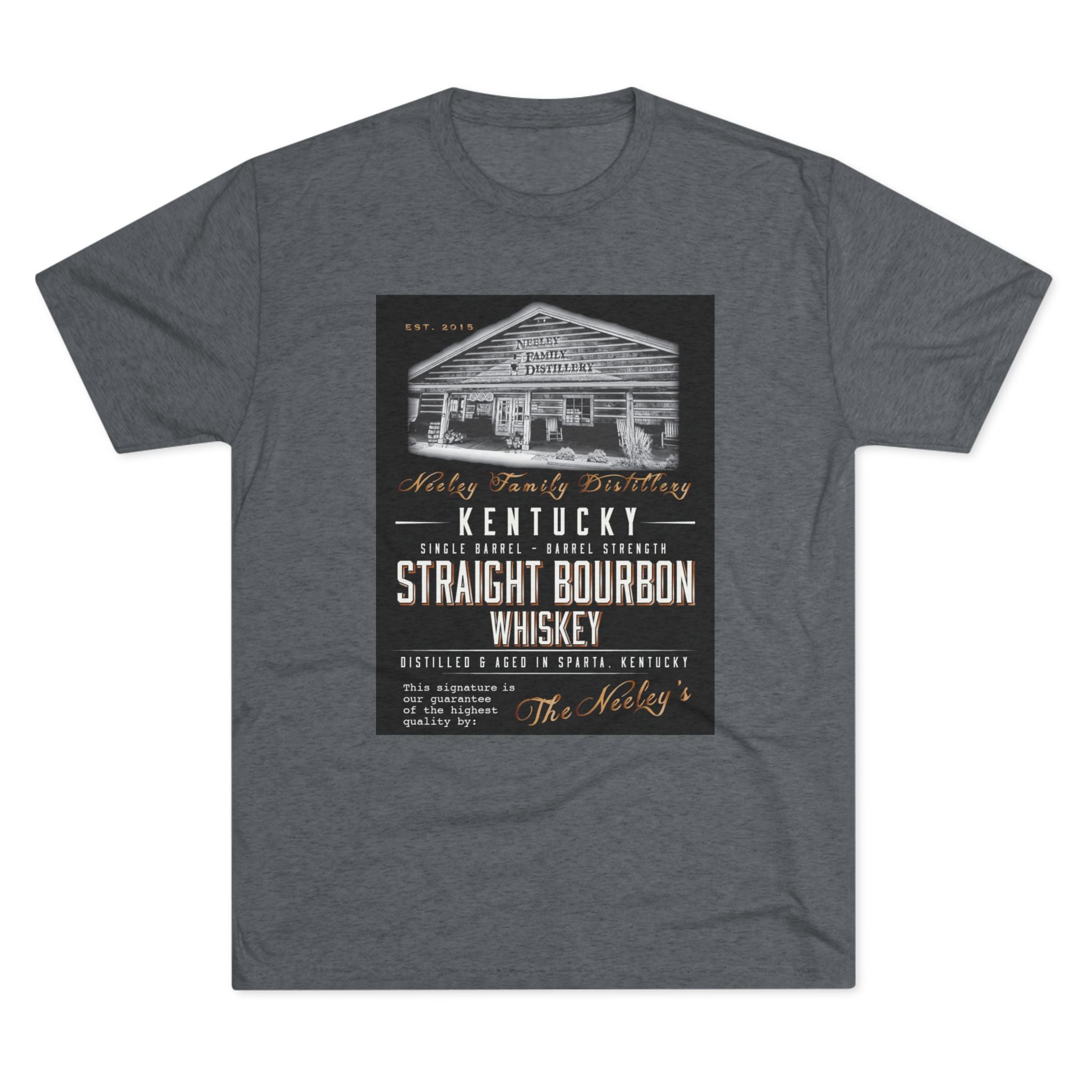 Neeley Family Distillery Bourbon Unisex Tri-Blend Crew Tee-3