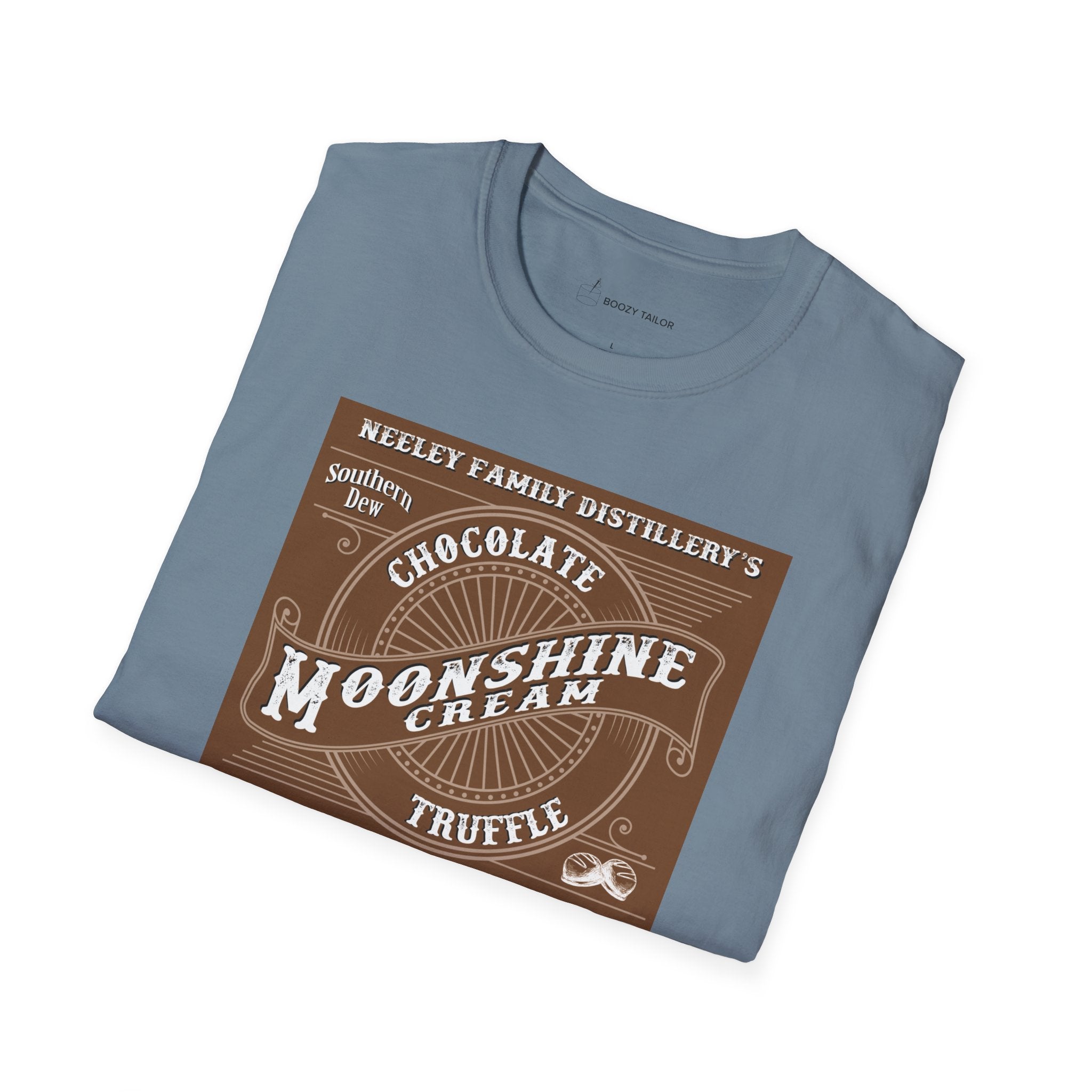 Neeley Family Distillery's Chocolate Moonshine Truffle Unisex Softstyle T-Shirt-18