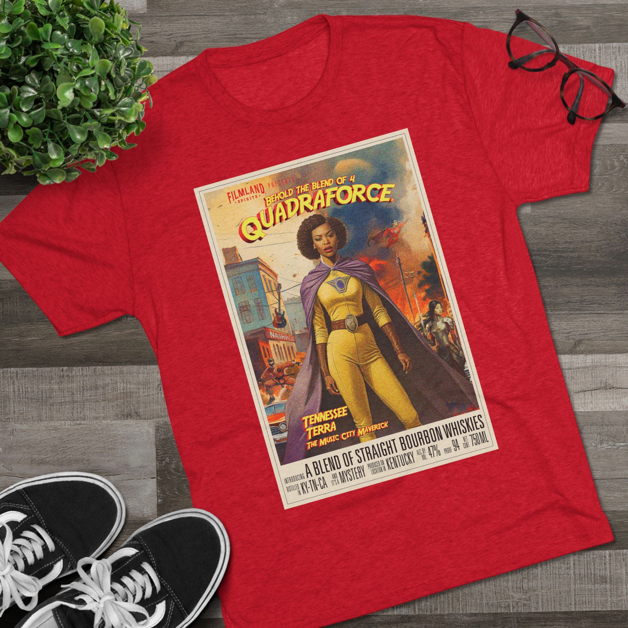 Filmland Quadraforce Unisex Tri-Blend Crew Tee-7