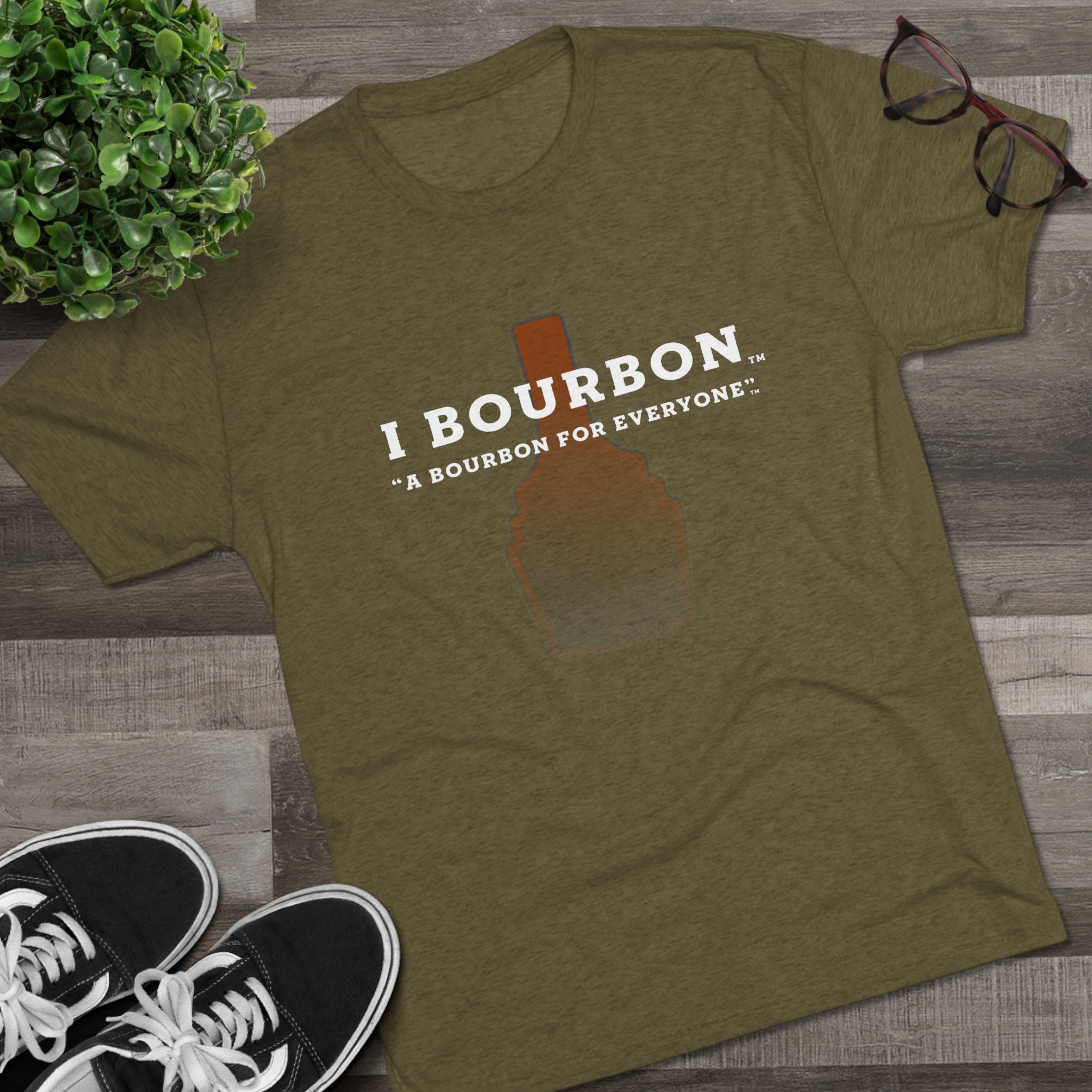 I Bourbon Outline Unisex Tri-Blend Crew Tee-20