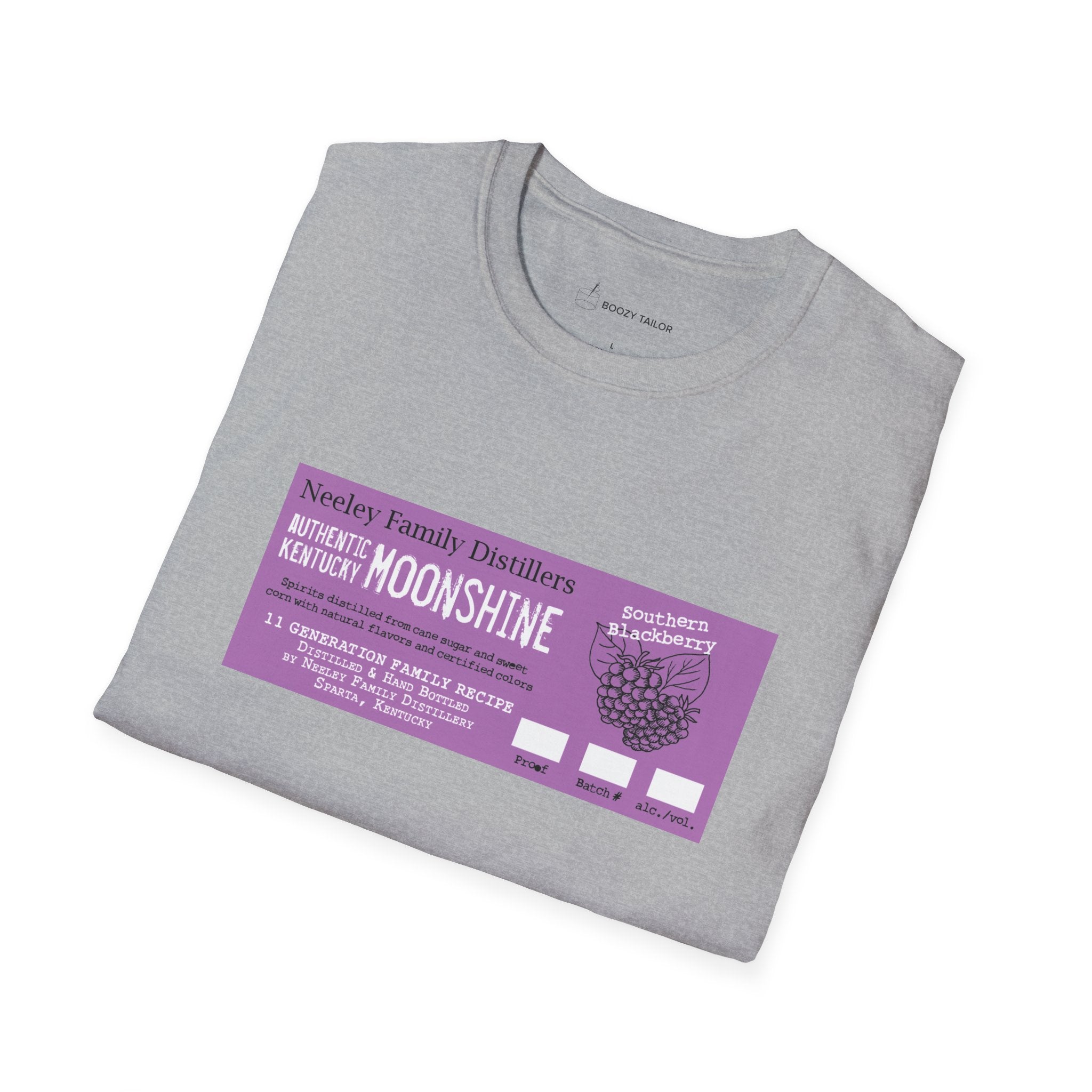 Neeley Family Distillers Southern Blackberry Moonshine Unisex Softstyle T-Shirt-20