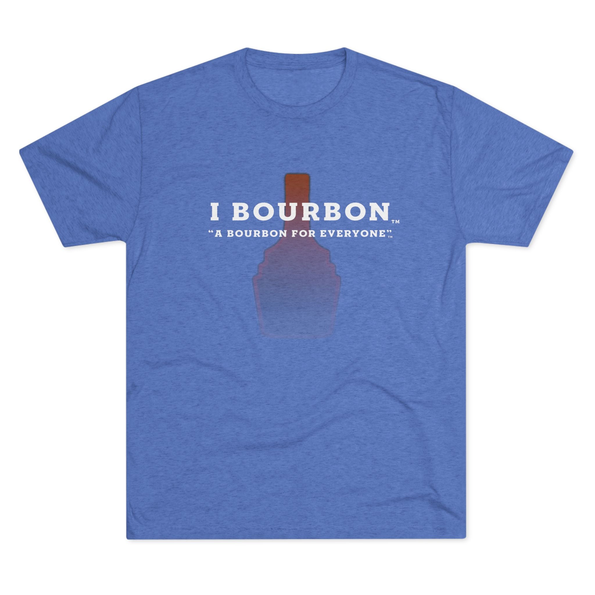 I Bourbon Outline Unisex Tri-Blend Crew Tee-3