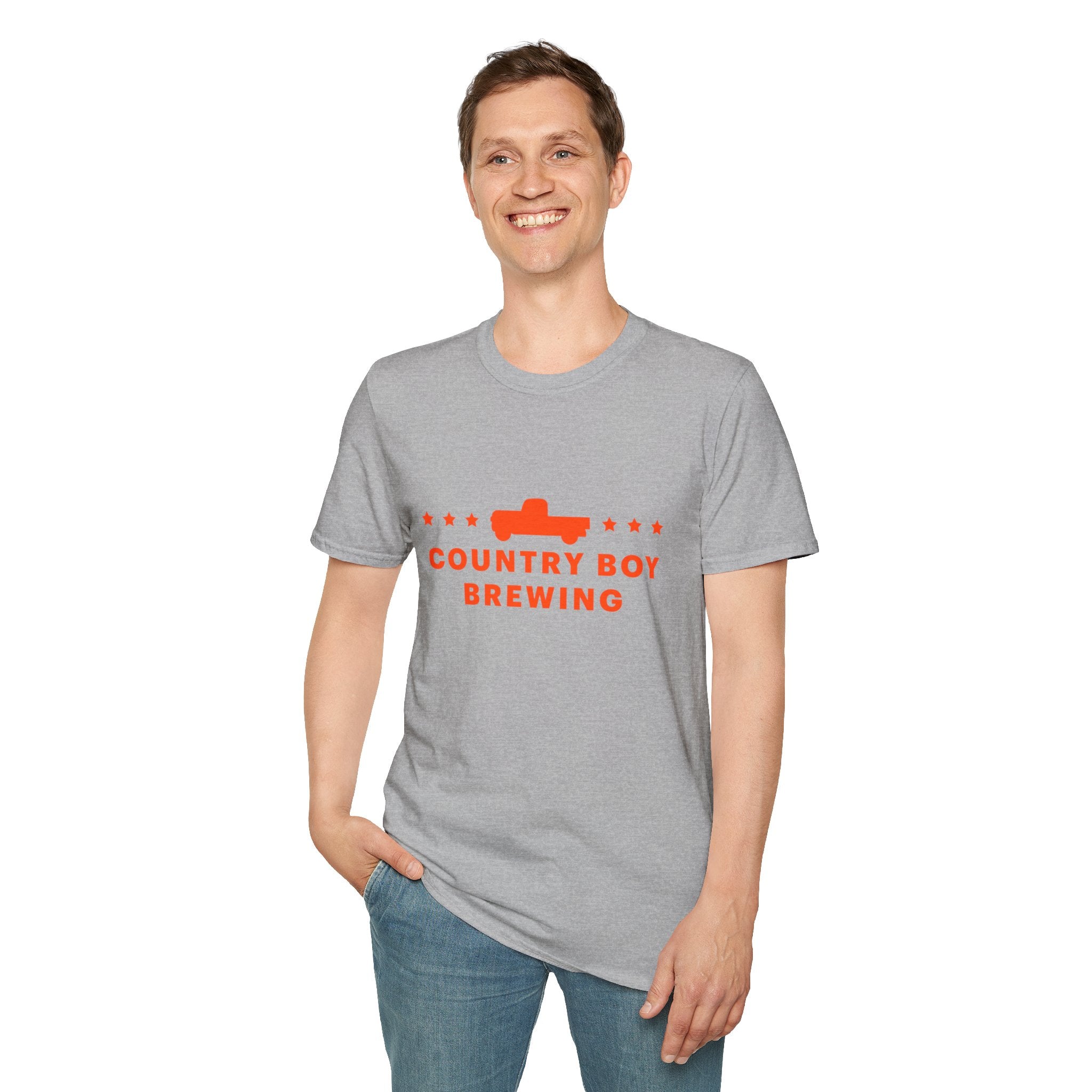 Country Boy Brewing Trucks and Stars Unisex Softstyle T-Shirt-12