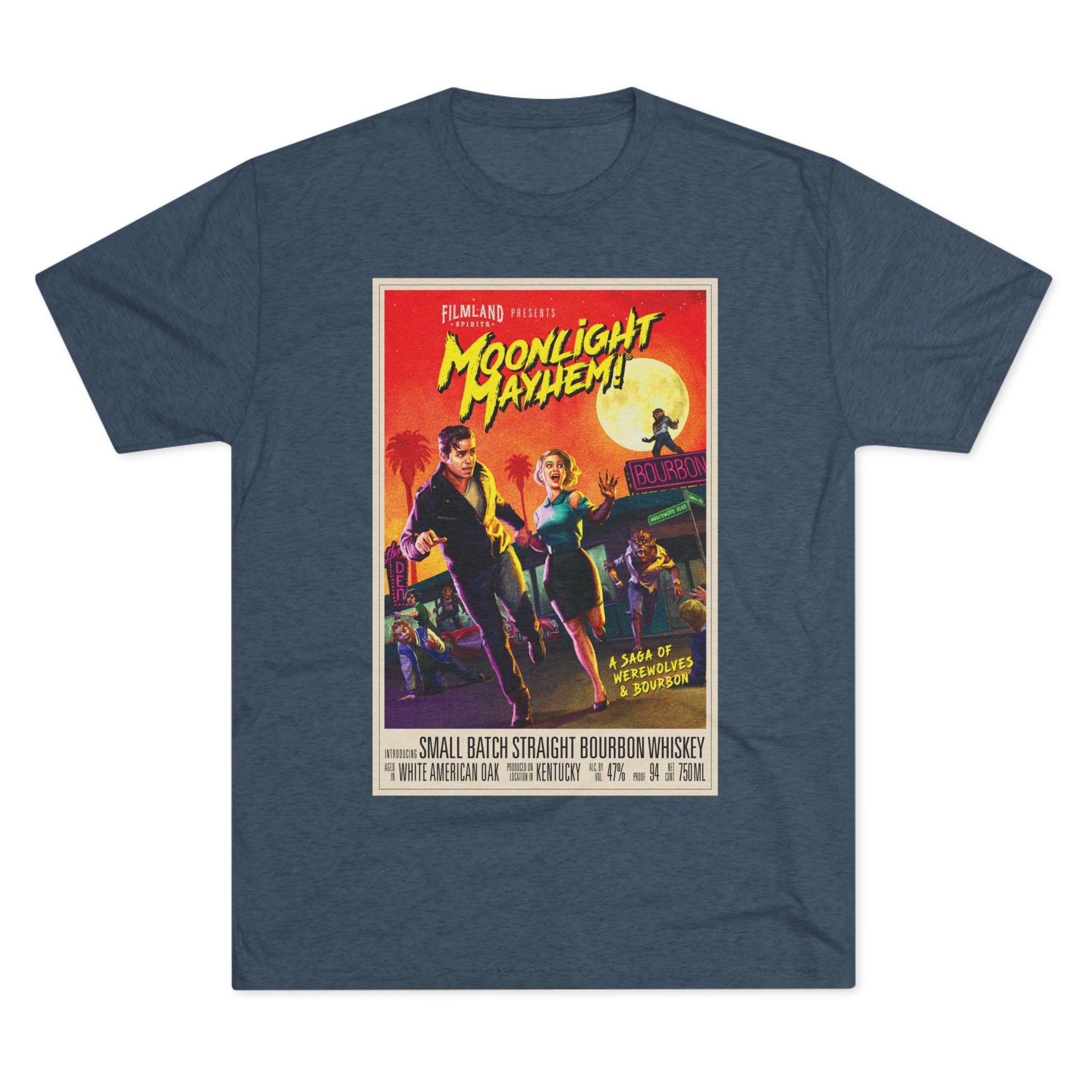 Filmland Moonlight Mayhem Unisex Tri-Blend Crew Tee-6