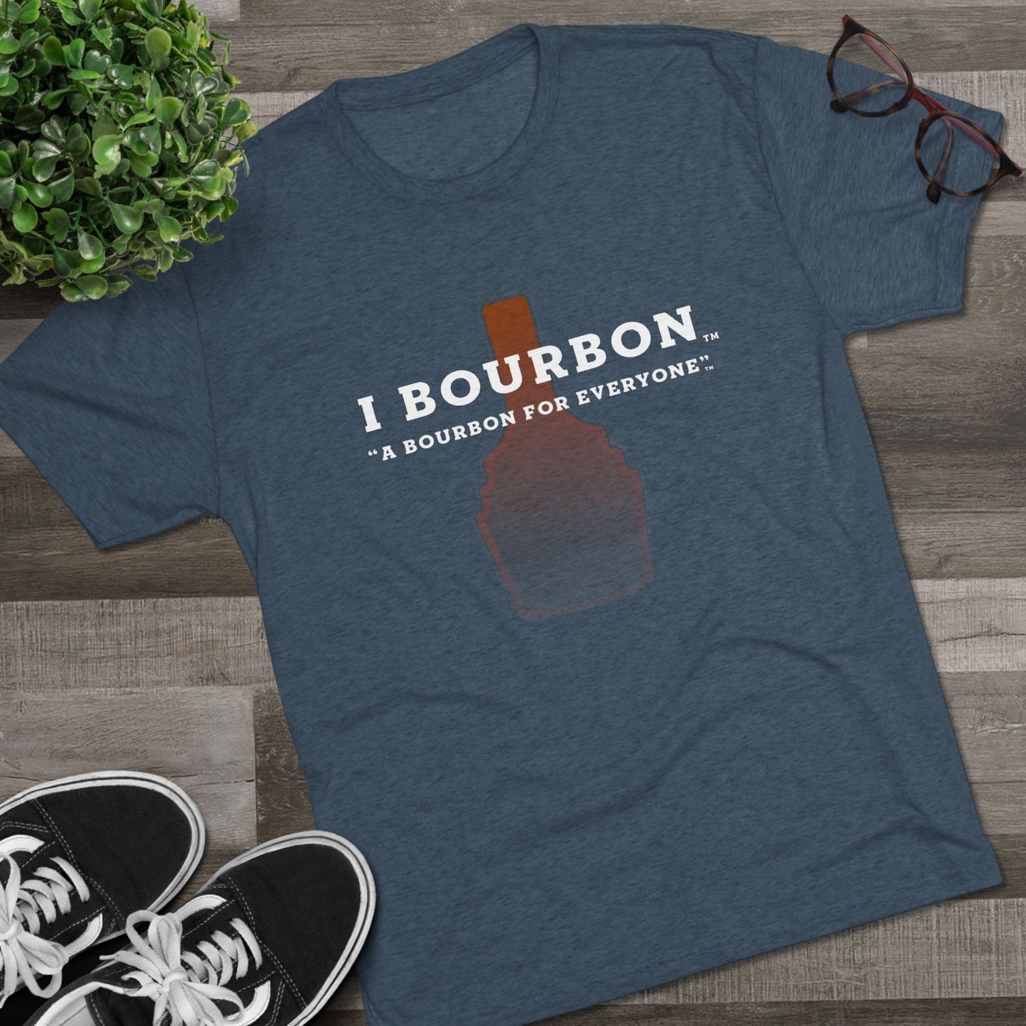 I Bourbon Outline Unisex Tri-Blend Crew Tee