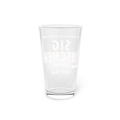 Sig Luscher Brewery Pint Glass, 16oz