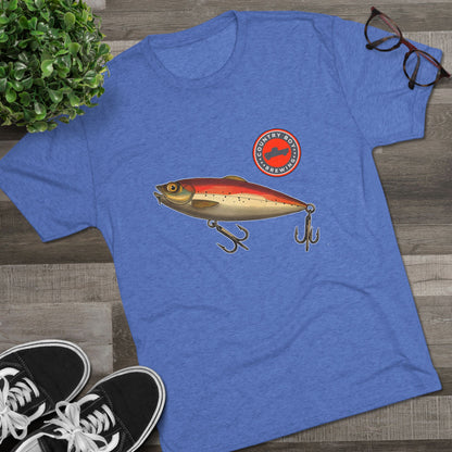 Country Boy Fishing Lure Unisex Tri-Blend Crew Tee