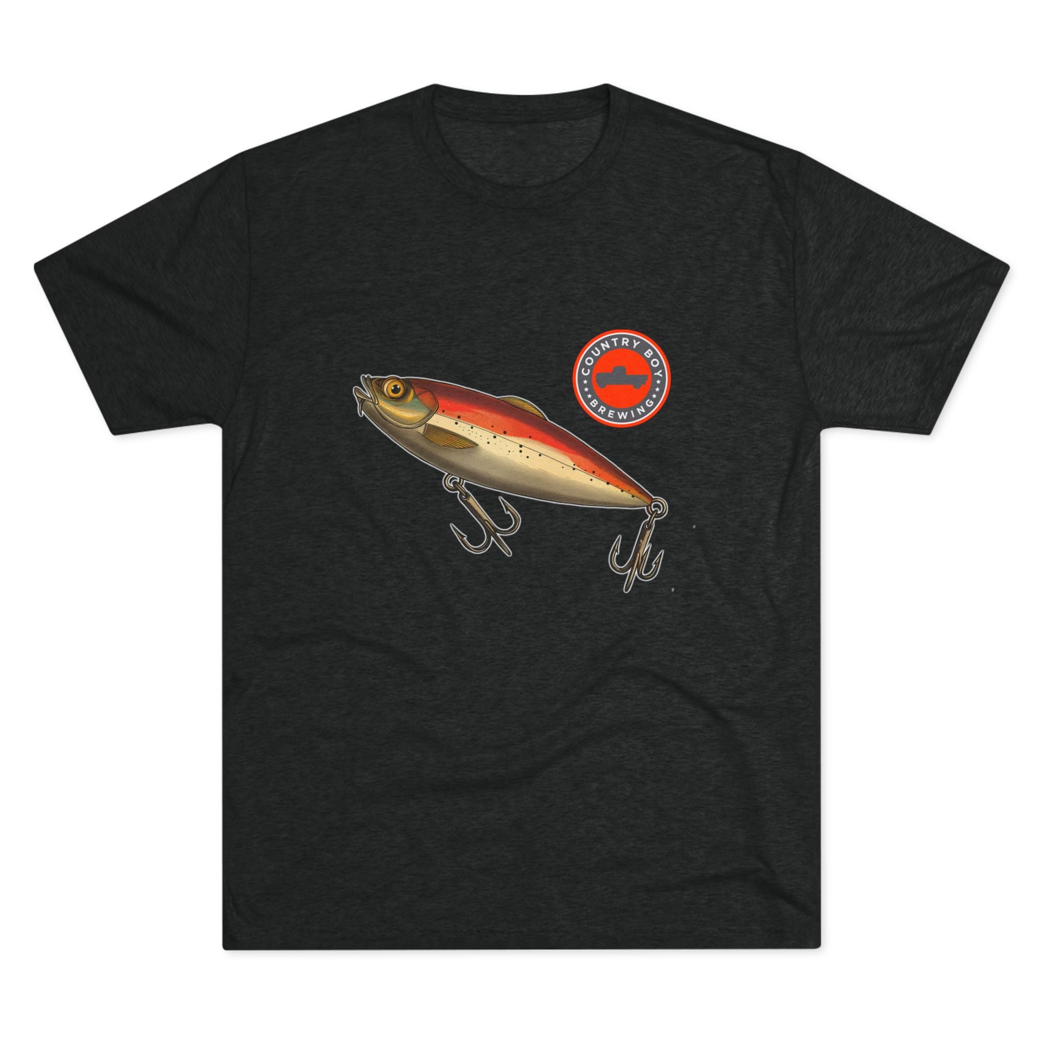 Country Boy Fishing Lure Unisex Tri-Blend Crew Tee-5