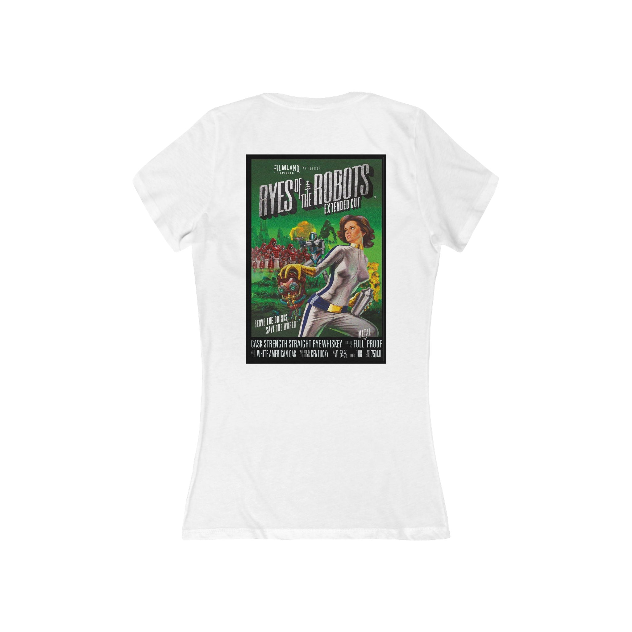 Filmland Women's Jersey Short Sleeve Deep V-Neck Tee-8