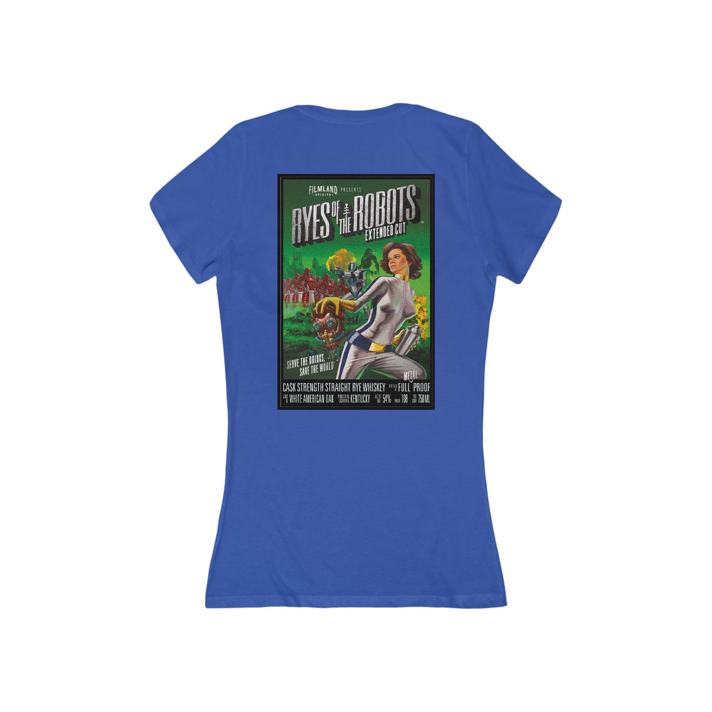 Filmland Women's Jersey Short Sleeve Deep V-Neck Tee