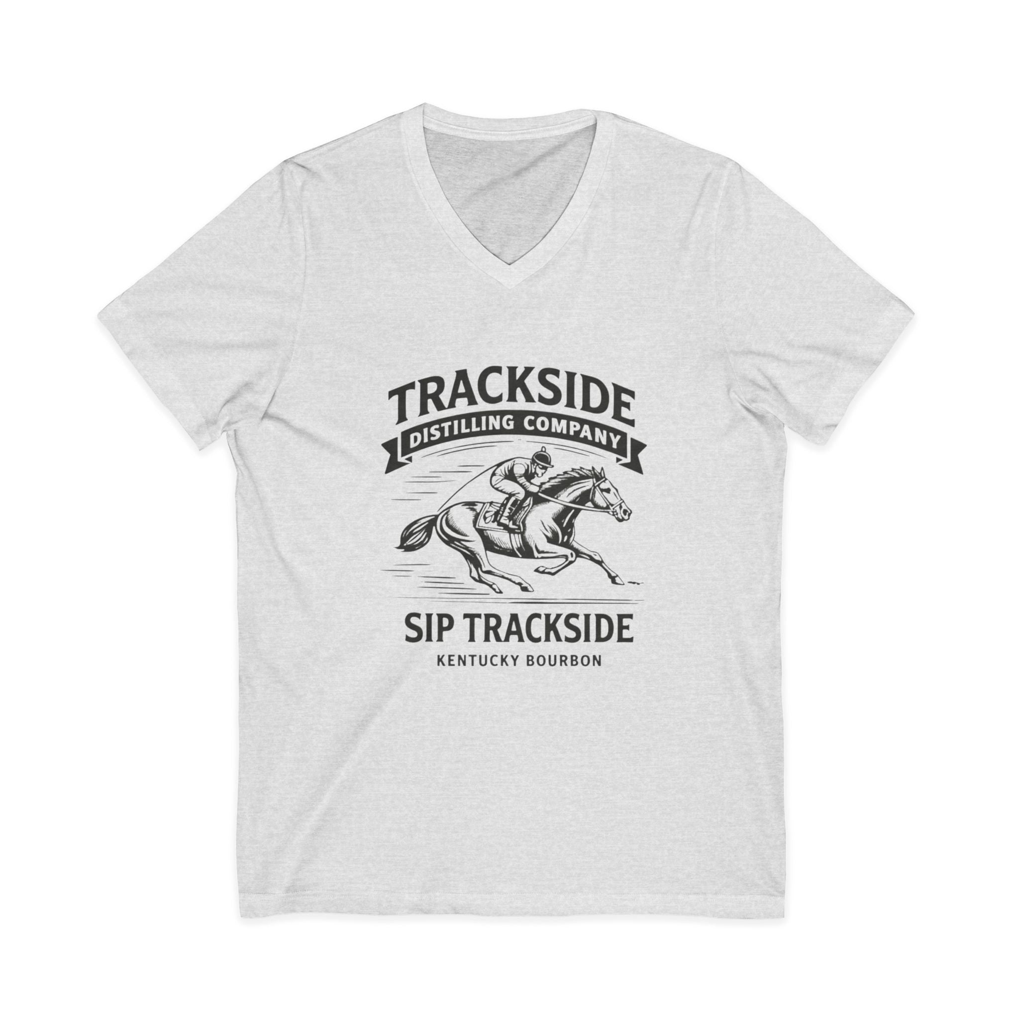 Trackside Bourbon Unisex Jersey Short Sleeve V-Neck Tee-3
