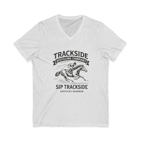 Trackside Bourbon Unisex Jersey Short Sleeve V-Neck Tee