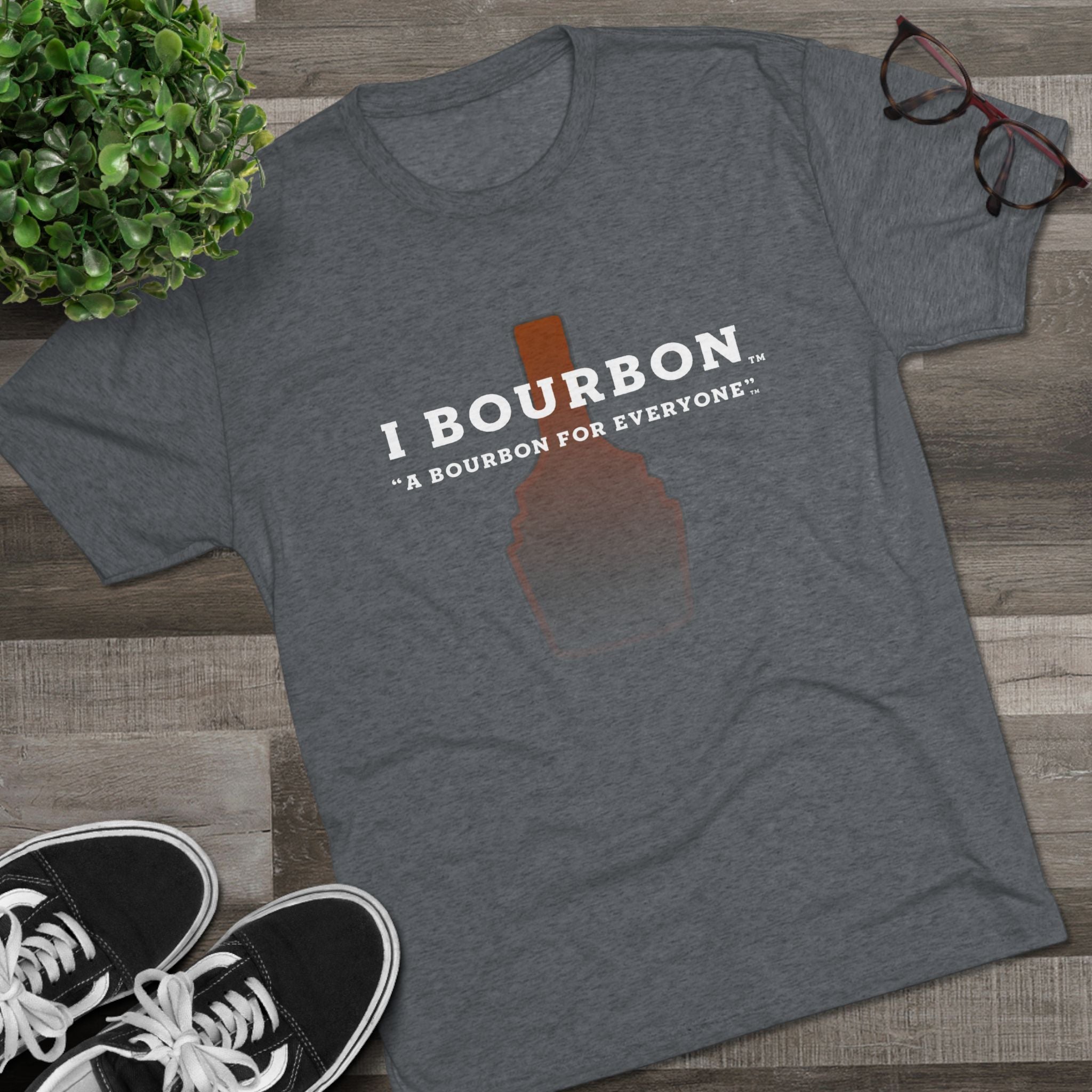 I Bourbon Outline Unisex Tri-Blend Crew Tee-29
