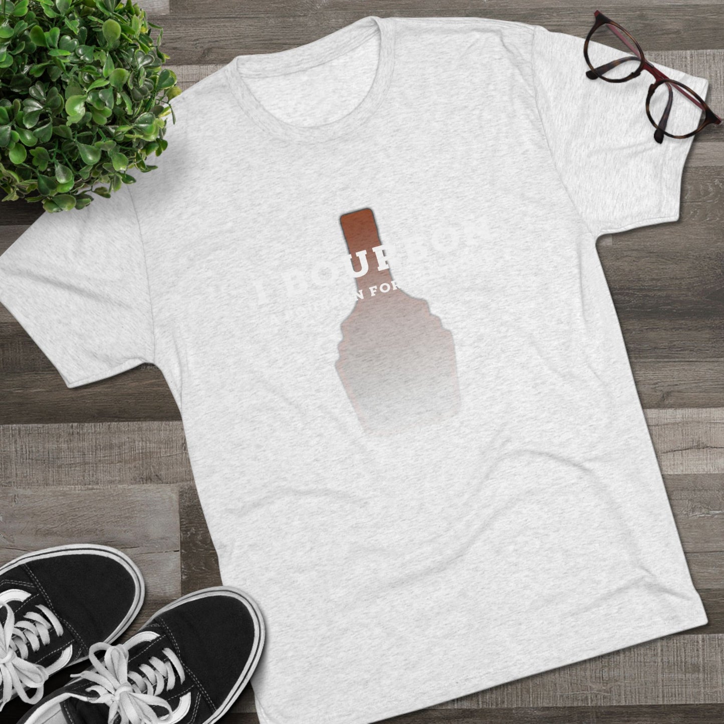 I Bourbon Outline Unisex Tri-Blend Crew Tee