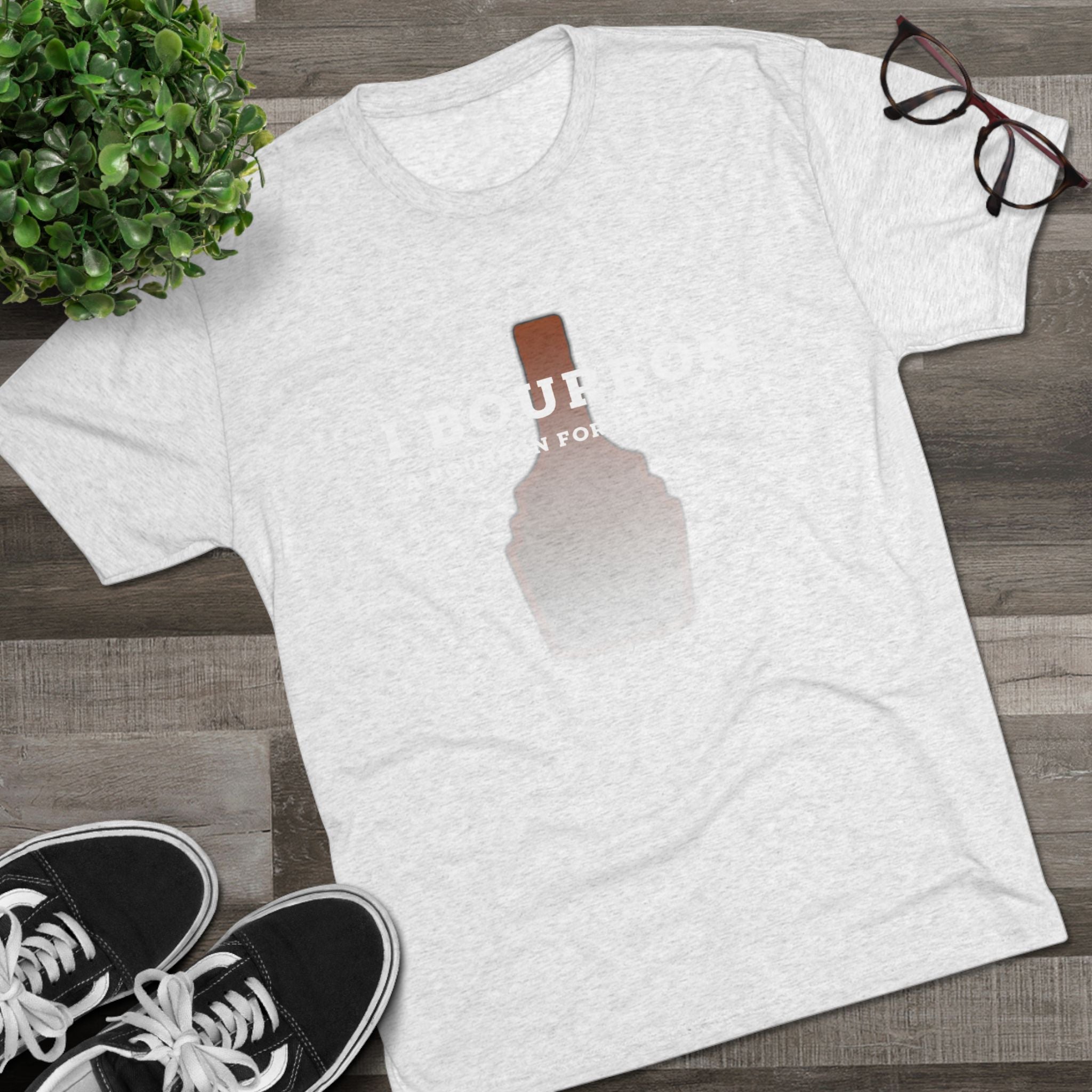 I Bourbon Outline Unisex Tri-Blend Crew Tee-14