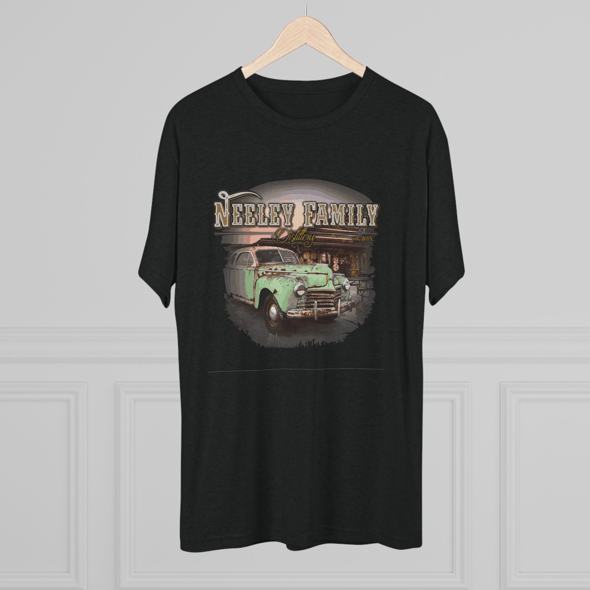 Neeley Family Distillery Car Unisex Tri-Blend Crew Tee-11
